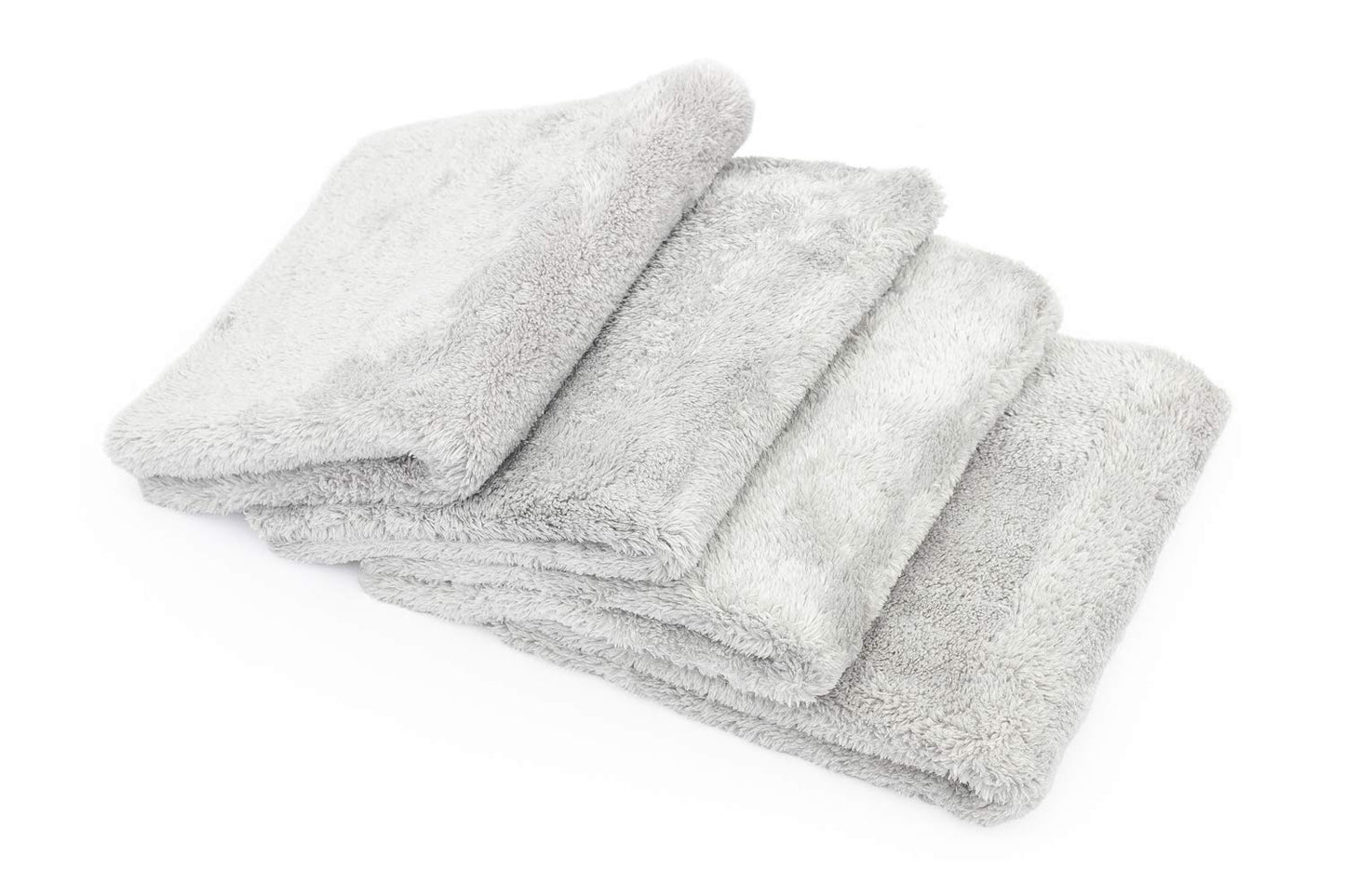 The Rag Company - Eagle Edgeless 500 - Professional Korean 70/30 Blend Super Plush Microfiber Detailing Towels, 500GSM, 16in x 16in, Ice Grey (4-Pack)