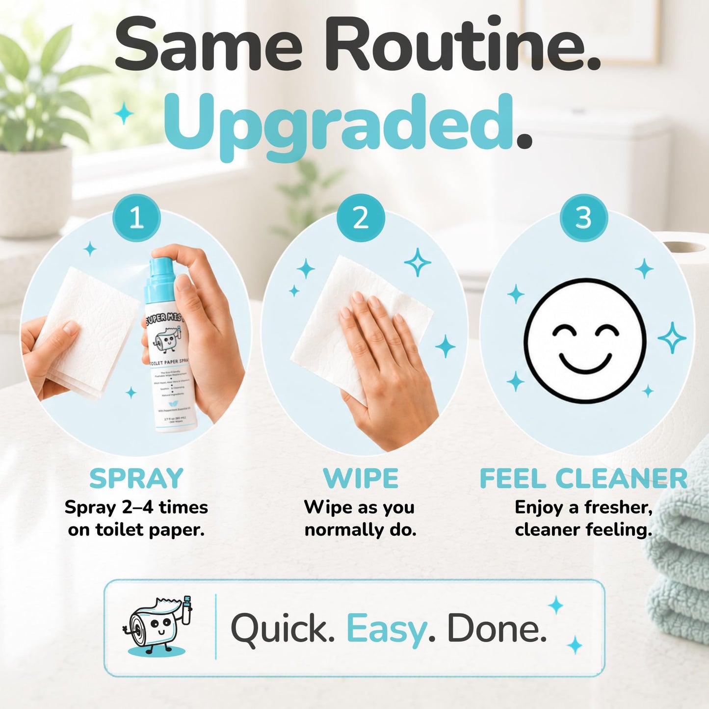 Super Mist Toilet Paper Spray Refill (500mL) – Upgrade Toilet Paper for a Fresher, Cleaner Feel | A Better Hygiene Experience | Soothing Witch Hazel & Aloe Formula | Refills 6+ Bottles