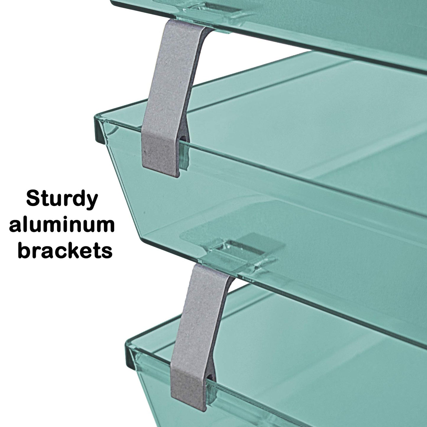 Acrimet Facility 4 Tier Letter Tray, Side Load, Letter Size/A4, Desktop File Organizer, Plastic (Clear Green)