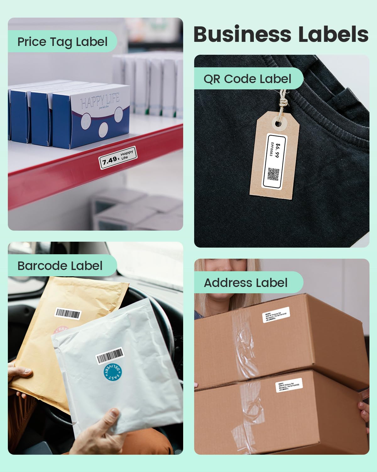 M200 Printer Label Paper - 1.96" x 0.78"for Thermal M110S M220 M200 M120 M110 Printer Labels - Self Adhesive Square Thermal Labels Compatible with Phomemo Label Maker - 320 Labels/Roll, 3 Rolls