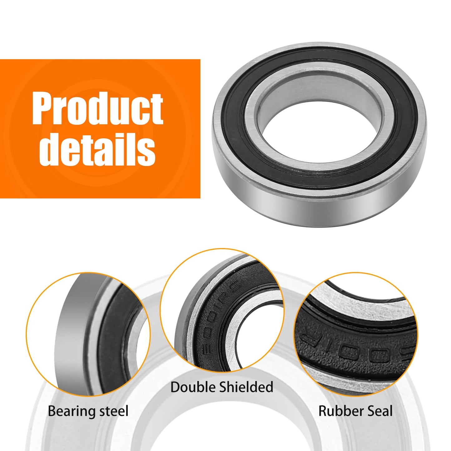 CADUFUELLY Rear Axle Wheel Bearing Kit with Seals 3 pcs Replacement for ATV Foreman Rubicon 500 2001-2014 Rancher 350 400 Foreman 450 TRX500 TRX 500 TRX450 TRX400 TRX350