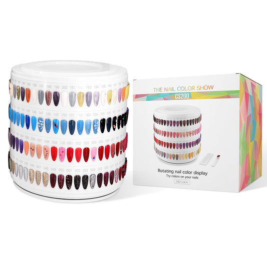 Nail Color Show Display Tower 200 Colors Rotatable Nail Sample Display for Nail Polish Collection, Dip Nails, Nail Salon Decoration