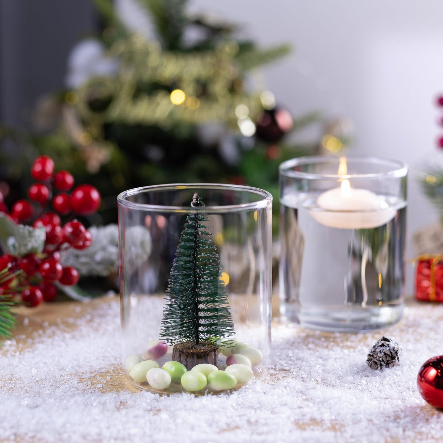 TBWIND 12pcs 4 Inch Glass Cylinder Vases for Centerpieces, Clear Vases for Wedding Decorations and Indoor Home Decor, Tall Glass Flower Vases, Hurricane Candle Holder for Table Shelf