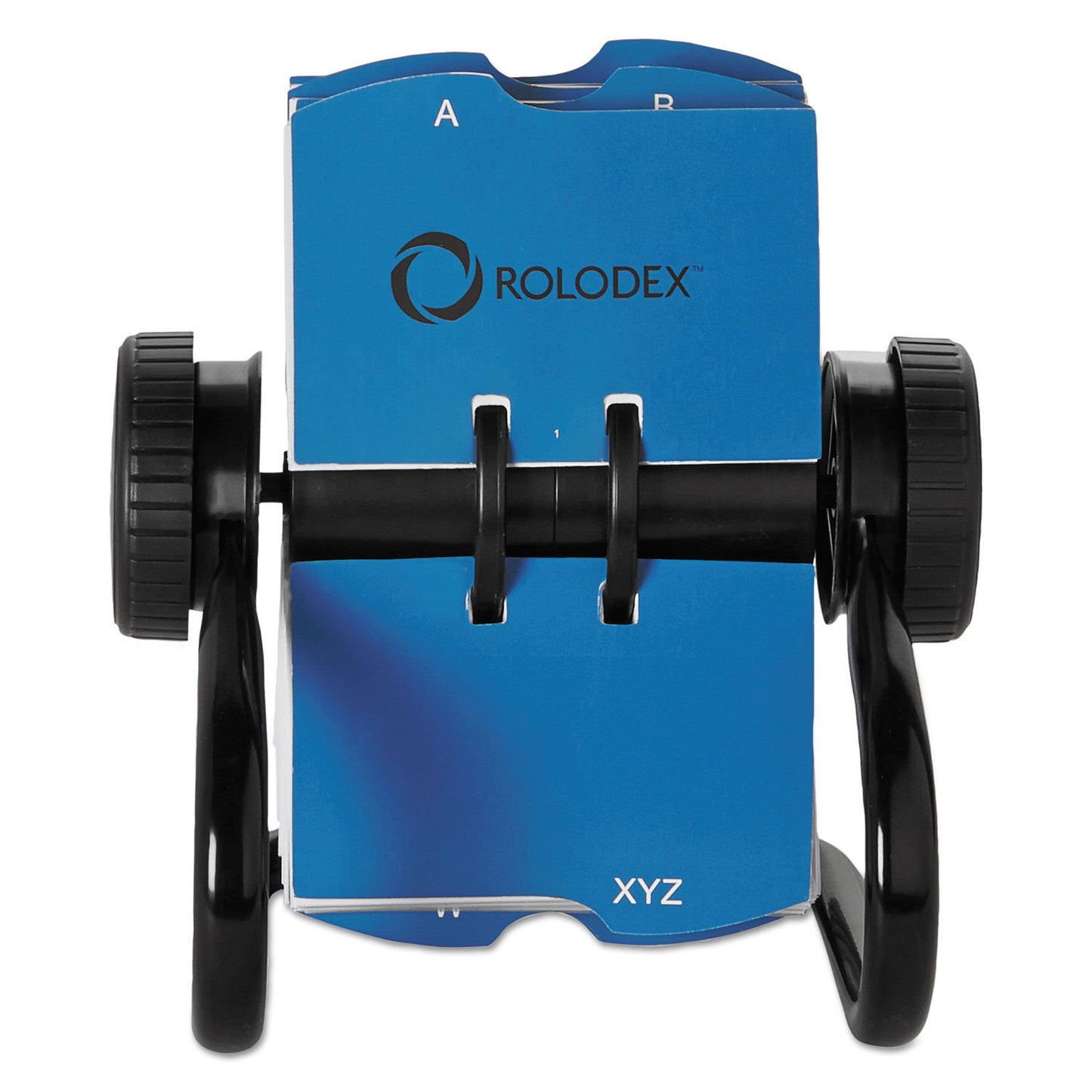 Rolodex 67236 Open Rotary Business Card File w/24 Guides Black