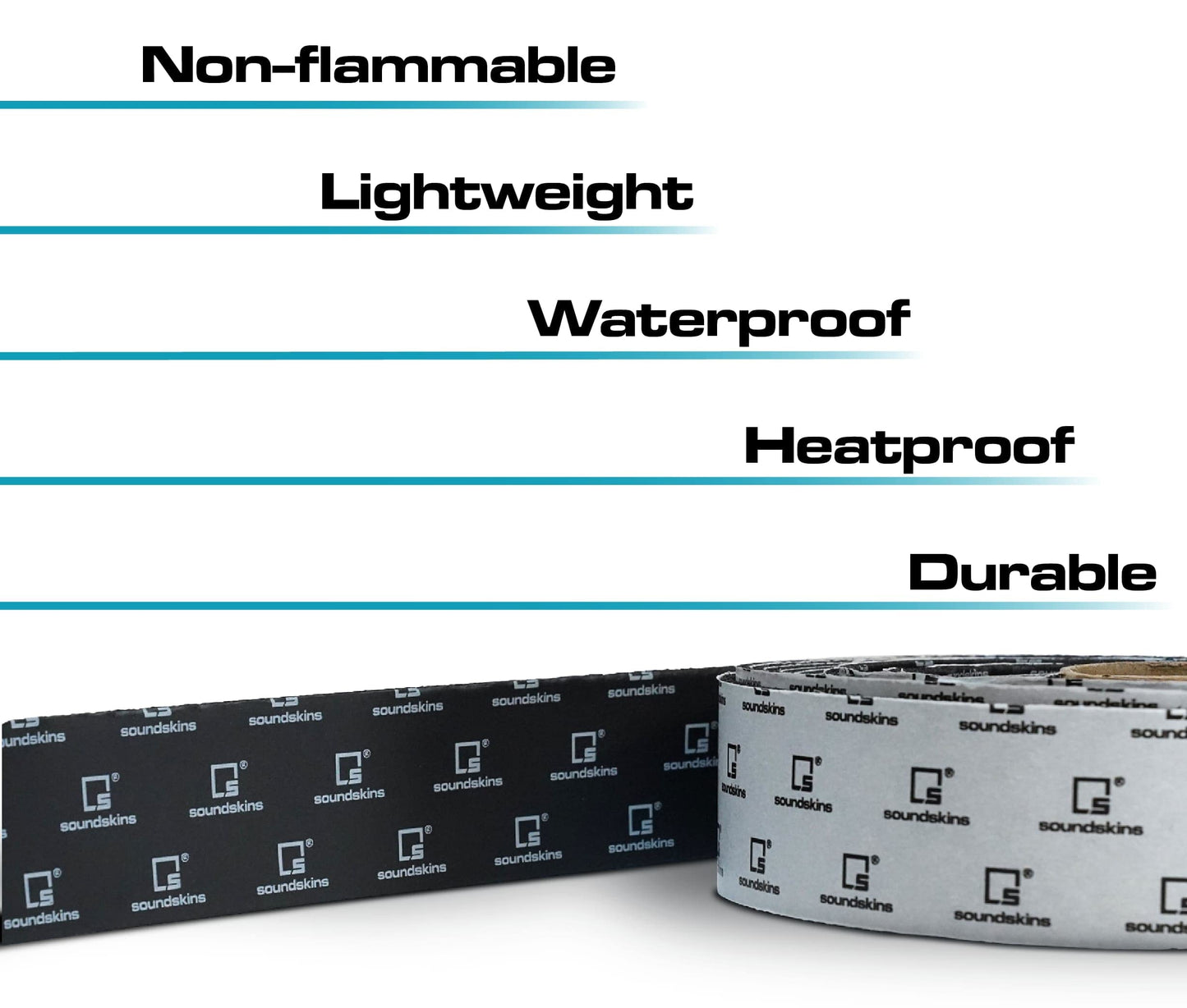 SoundSkins SSK-Tape Closed Cell Acoustic Foam Tape - 10.8sqft. from 4 Rolls (2", 1" 0.5" Wide) - Rattel Reduction and Optimum Durability