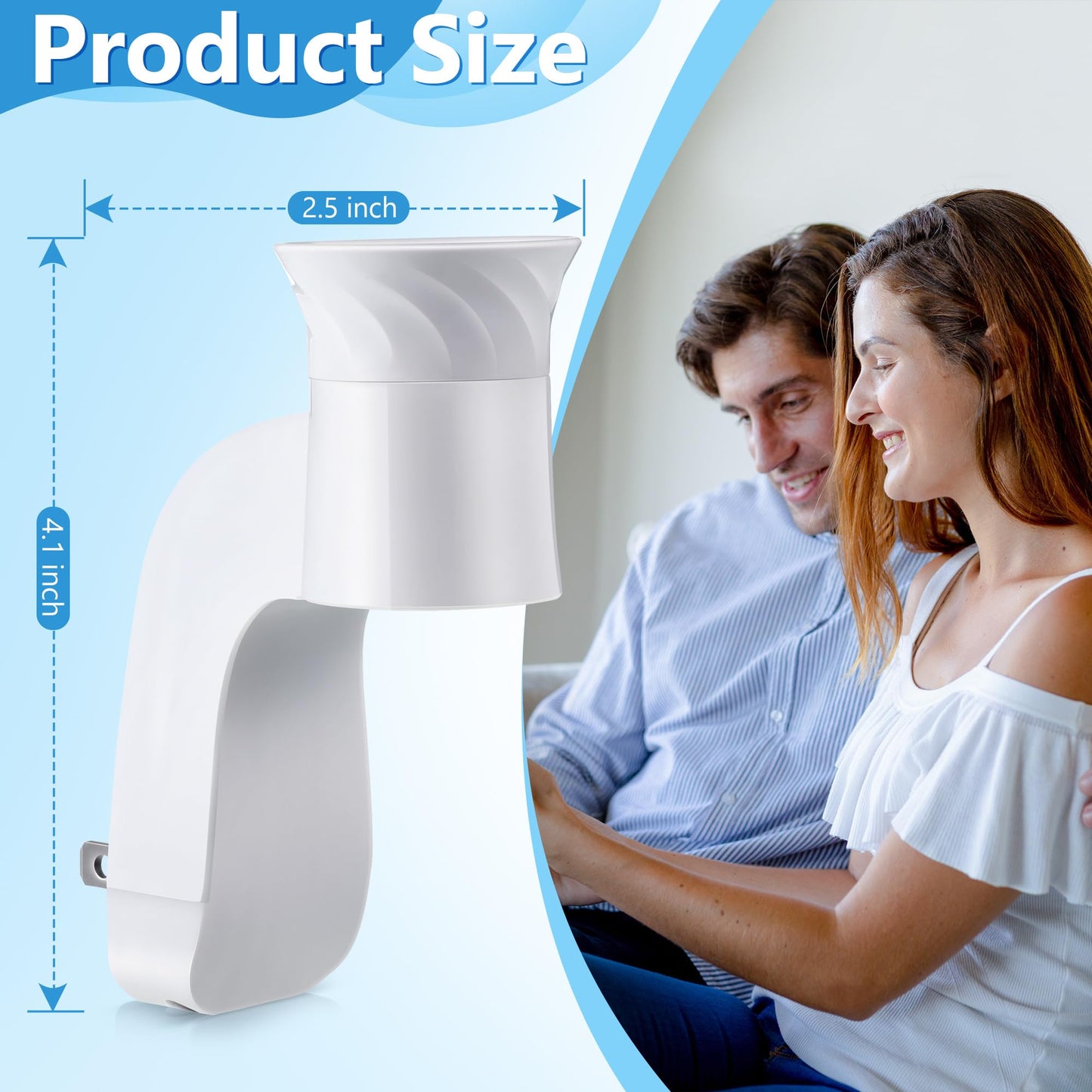 Hohean 6 Pack Wall Fragrance Plug in Compatible with Bath and Body Works WallFlower Refills, ETL Certified, Rotatable, Precise Scent Adjustable Fragrance Control Diffuser Plug for Home, Office (White)