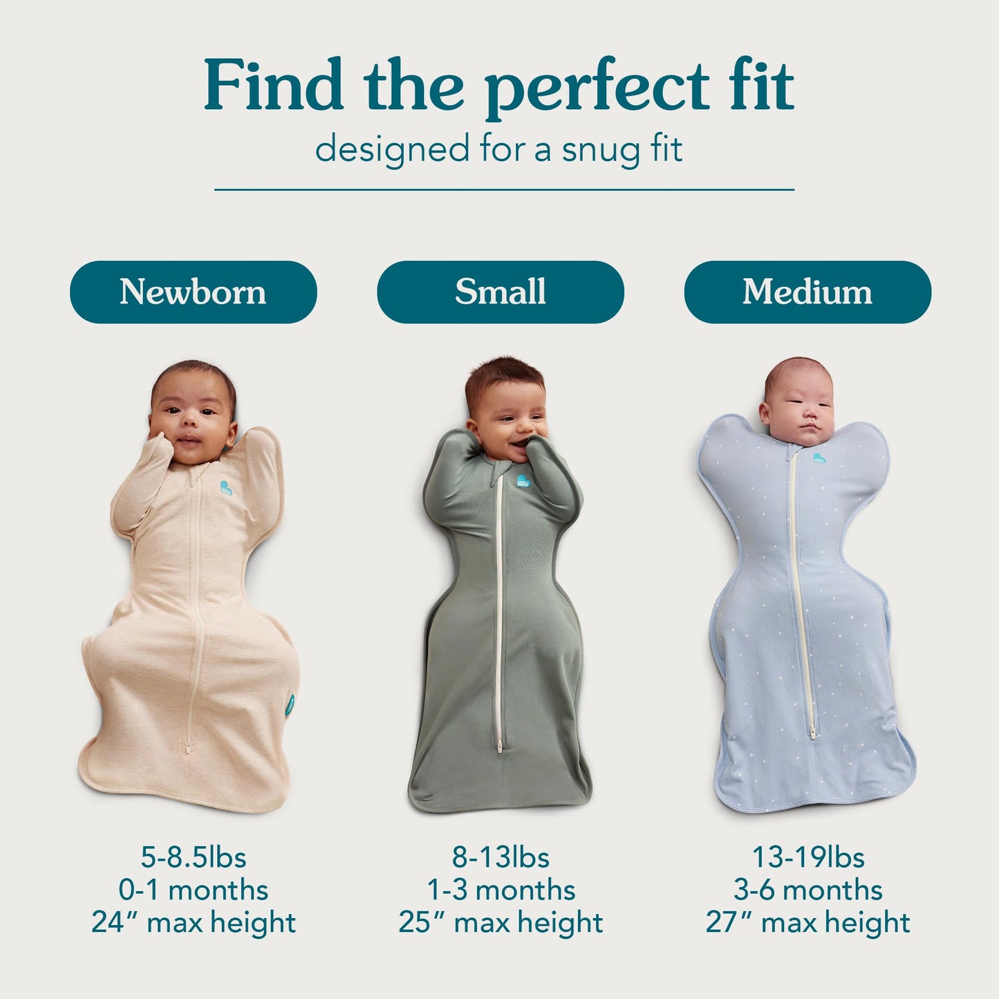 Love to Dream Swaddle UP, Sleep Sack 0-3 Months, Self-Soothing, Improves Sleep, Snug Fit Helps Calm Startle Reflex, Baby Essentials Must Haves Newborn, 1.0 TOG, 8-13 lbs, Tan Houndstooth