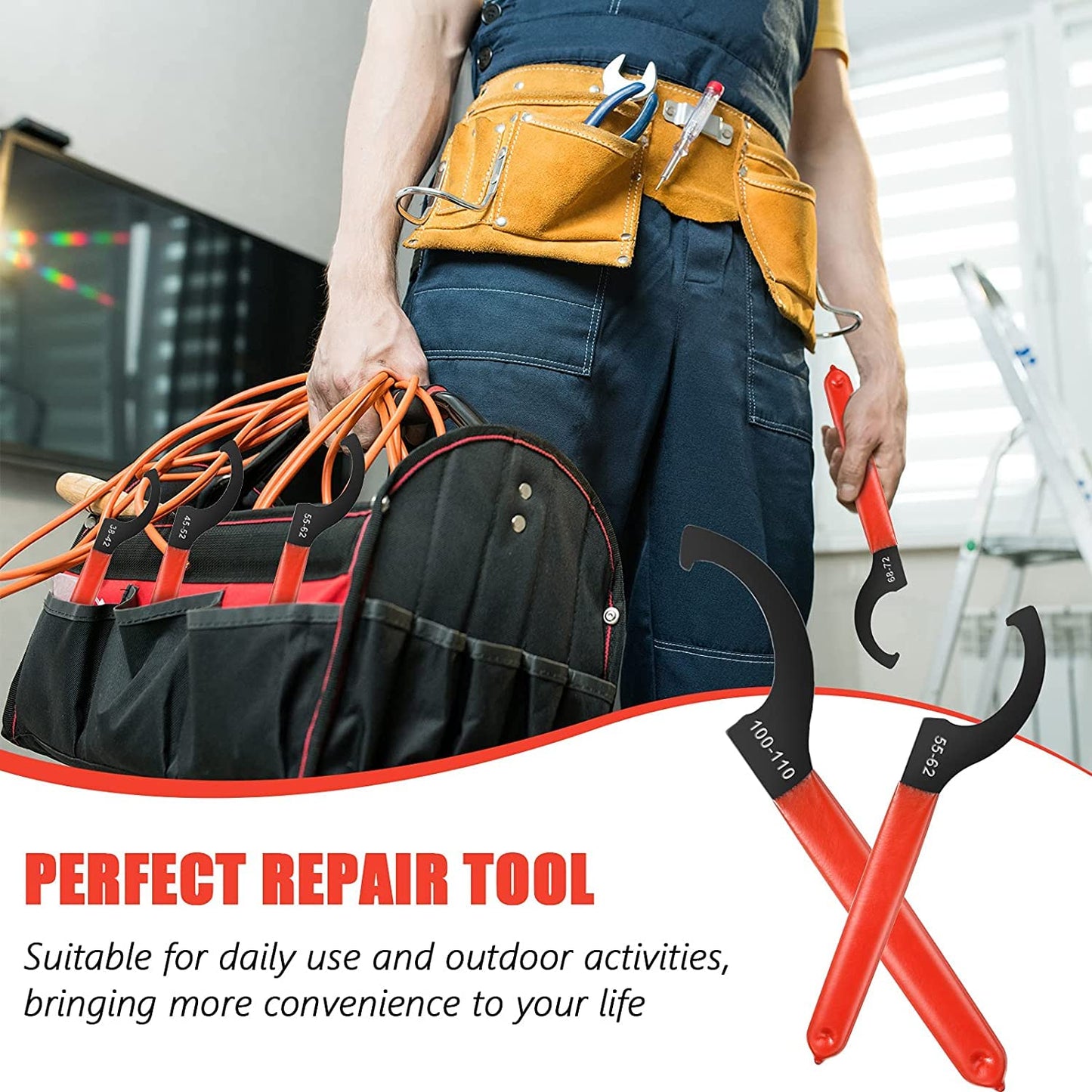 9 Pieces Coilover Spanner Wrench Set Adjustable Shock Coilover Wrench Spanners Hook Wrenches Tools Coilover Wrench Steel Spanner for Suspension System and Shock Adjustments