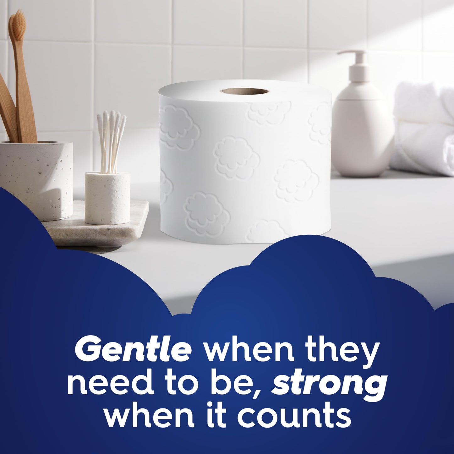 White Cloud Ultra Soft & Strong Toilet Paper, 4 Packs of 6 Mega Rolls = 96 Regular Rolls