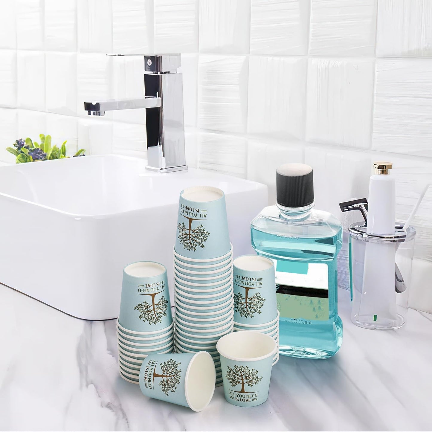 AVLA 800 Pack Disposable Paper Cup, 2 Oz Mini Bathroom Mouthwash Cup, Paper Sampling Cup, Small Hot Cold Beverage Drinking Cups for Coffee Bar, Party, Picnic, Barbecue, Travel and Events