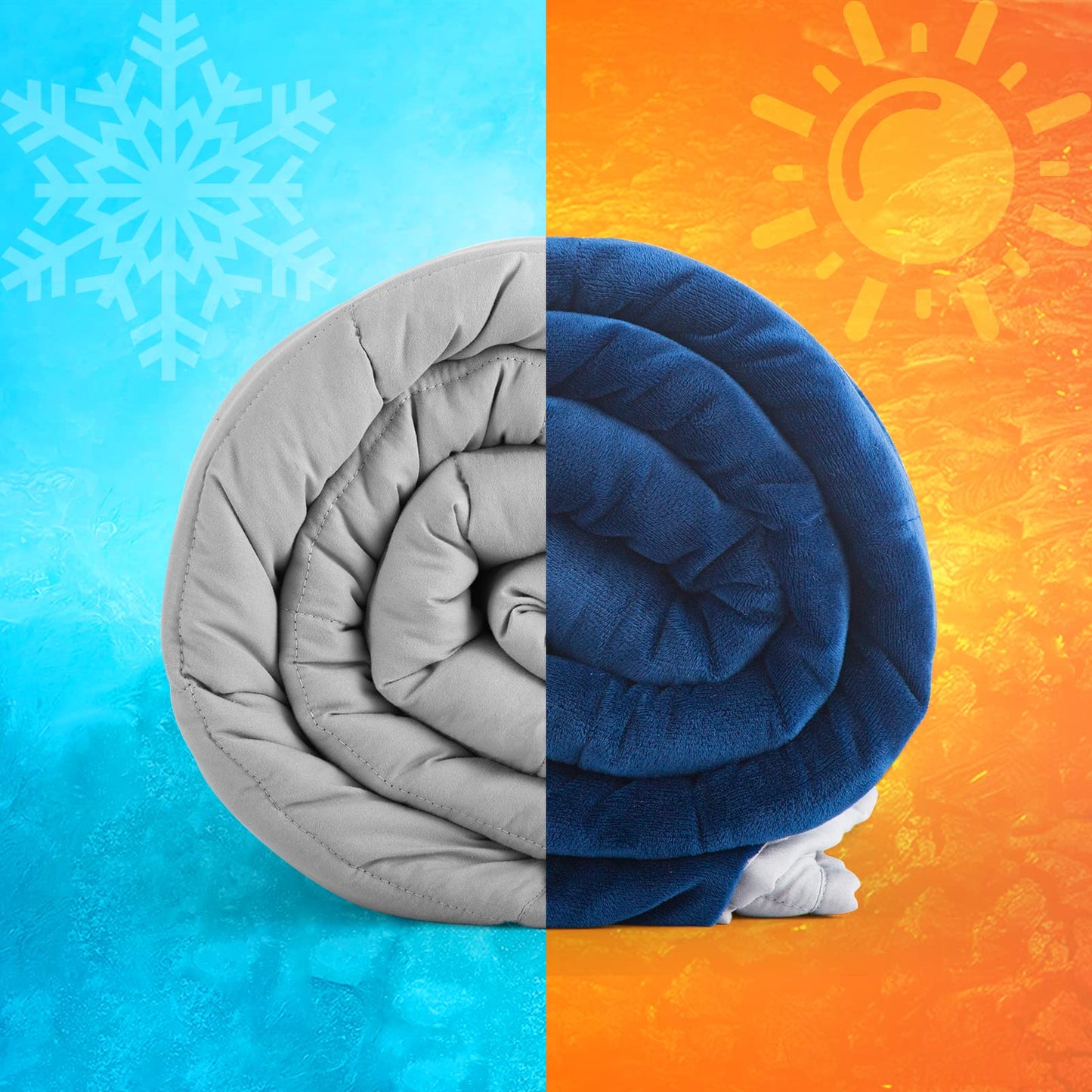 Allike 2 in 1 Weighted Blanket 15 lbs - 48"x72" for Adults, Warn Fleece Front, Cooling Tencel Back, Full Double Twin Size Bed Soft Sherpa Fluffy Throw Plush Washable Heavy Comforter