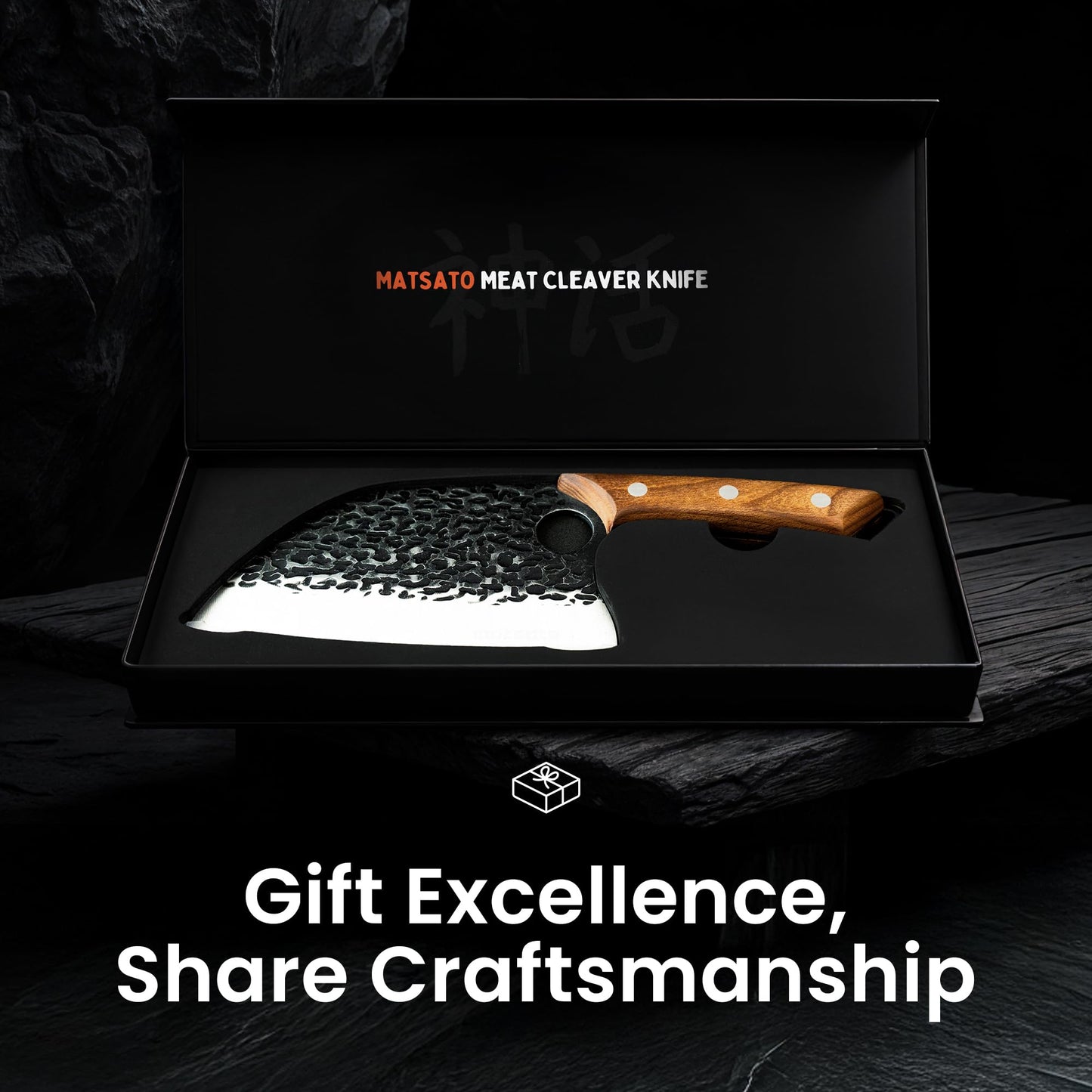 Matsato Butcher Knife Japanese Crafted Steel Kitchen Cleaver Chef Knife Couteau Cuisine Big Chopping Meat Cleaver Knives 5.8 Inch Blade Perfect Kitchen Gifts