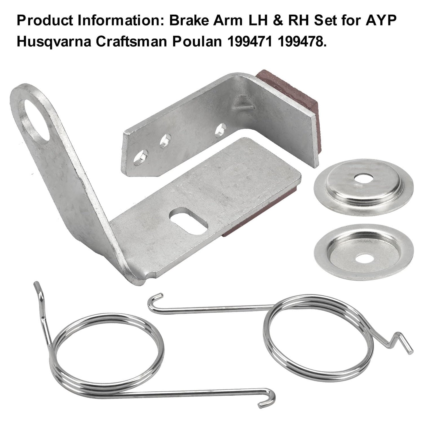 MWEDP 532199471 532199478 LH & RH Brake Arm Kit Compatible with Husqvarna AYP Craftsman Poulan Mower Deck Models, Replaces 199478 532199477 400132 532400132