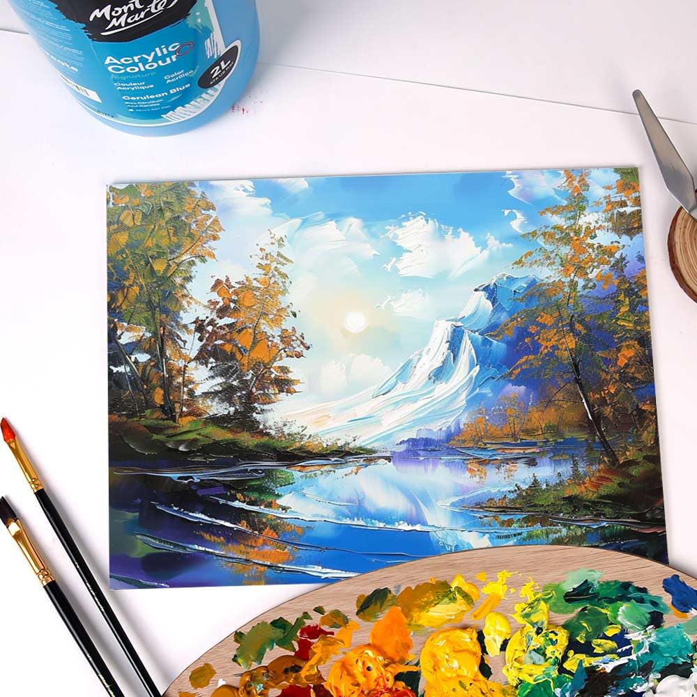 Mont Marte Studio Acrylic, 2PACK, Titanium White, 2 Liter (1/2 gallon) Ideal for Students and Artists. Excellent Coverage and Fast Drying.