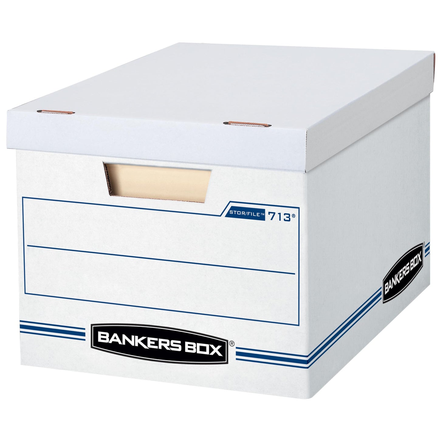 Bankers Box STOR/FILE Storage Boxes, Standard Set-Up, Lift-Off Lid, Letter/Legal, 6 Pack (0071303), white
