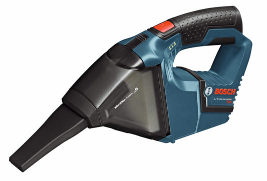 BOSCH VAC120 12V Max Hand Vacuum - Lightweight, Micro-Filter System Captures 98% of Particles, Flat Filter Design, Removable Crevice Nozzle (Bare Tool)