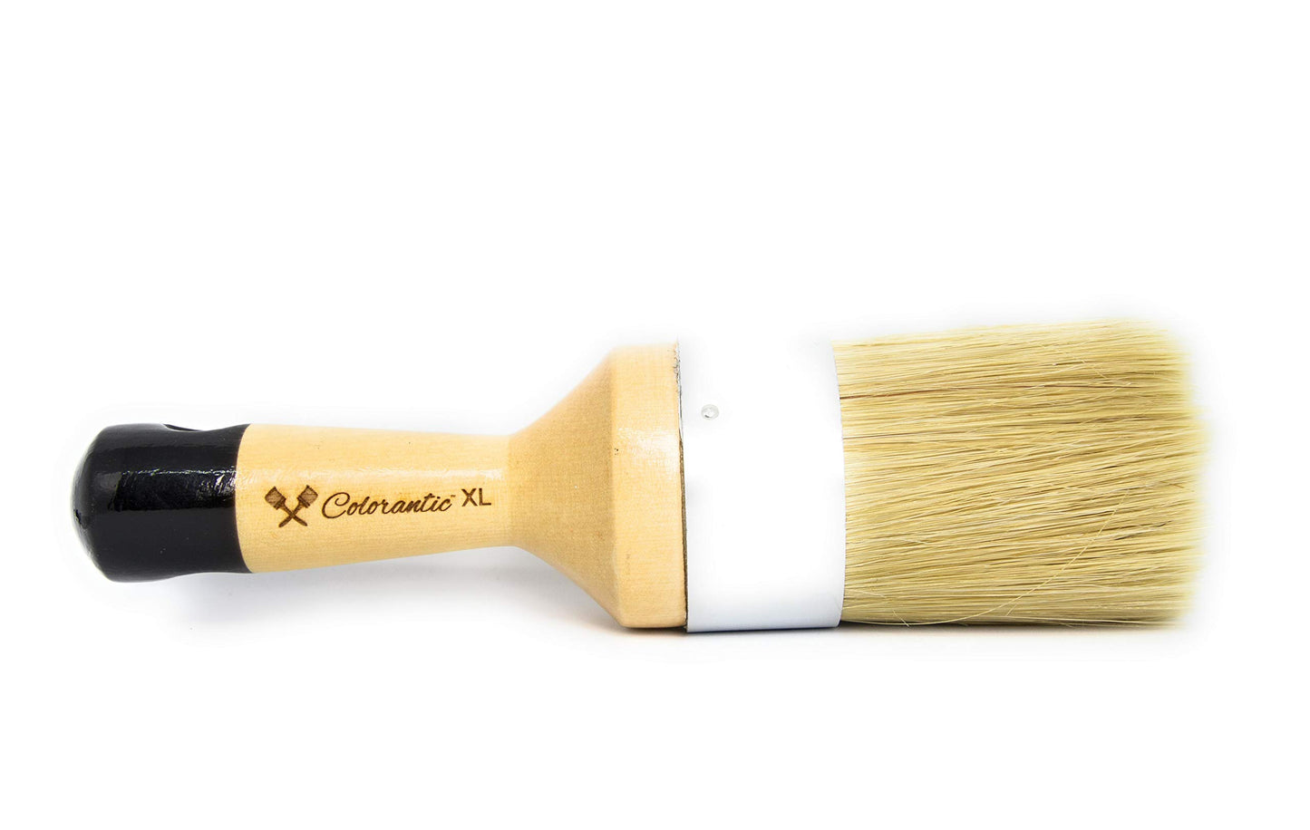 Colorantic | Very Large Furniture Round Oval Soft Wax Brush XL - Fabric Paint Brushes Chalk Paint | Beeswax DIY Chalk Based Paint Fabric Painting (XL Round Natural Brush)