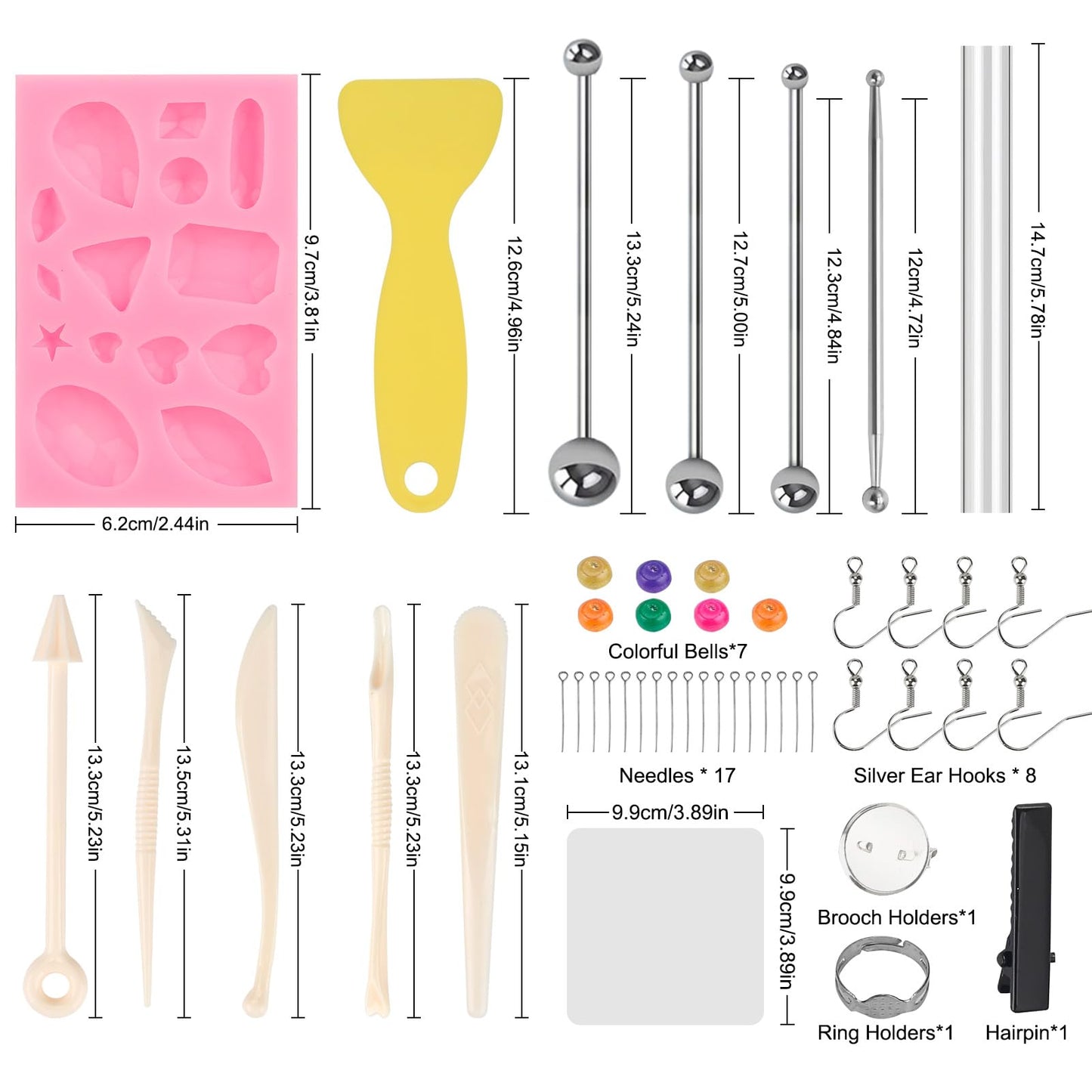 CiaraQ Polymer Clay 60 Colors Starter Kit - Oven Bake Modeling Clay for Kids & Artists, Non-Sticky DIY Clay with Sculpting Tools, Fun Gift for Children Ages 4+, 4.7 lb