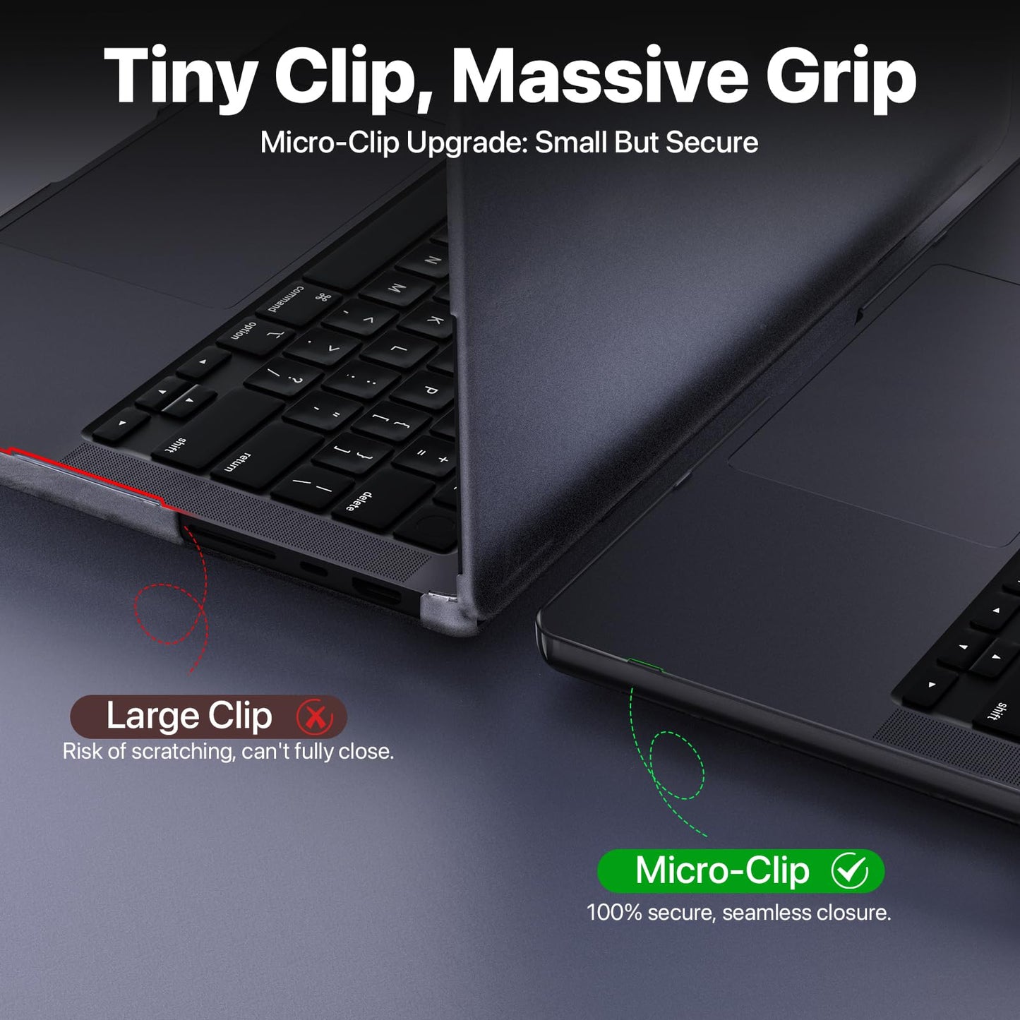 Soonjet for MacBook Pro 14 inch Case 2025-2021 M5 M4- M1 [100% Match Official Color] A3434 A3112 A3185 A3401 A2992 A2918 A2779 A2442 Hard Case Matte Cover for Laptop - Space Black Clear