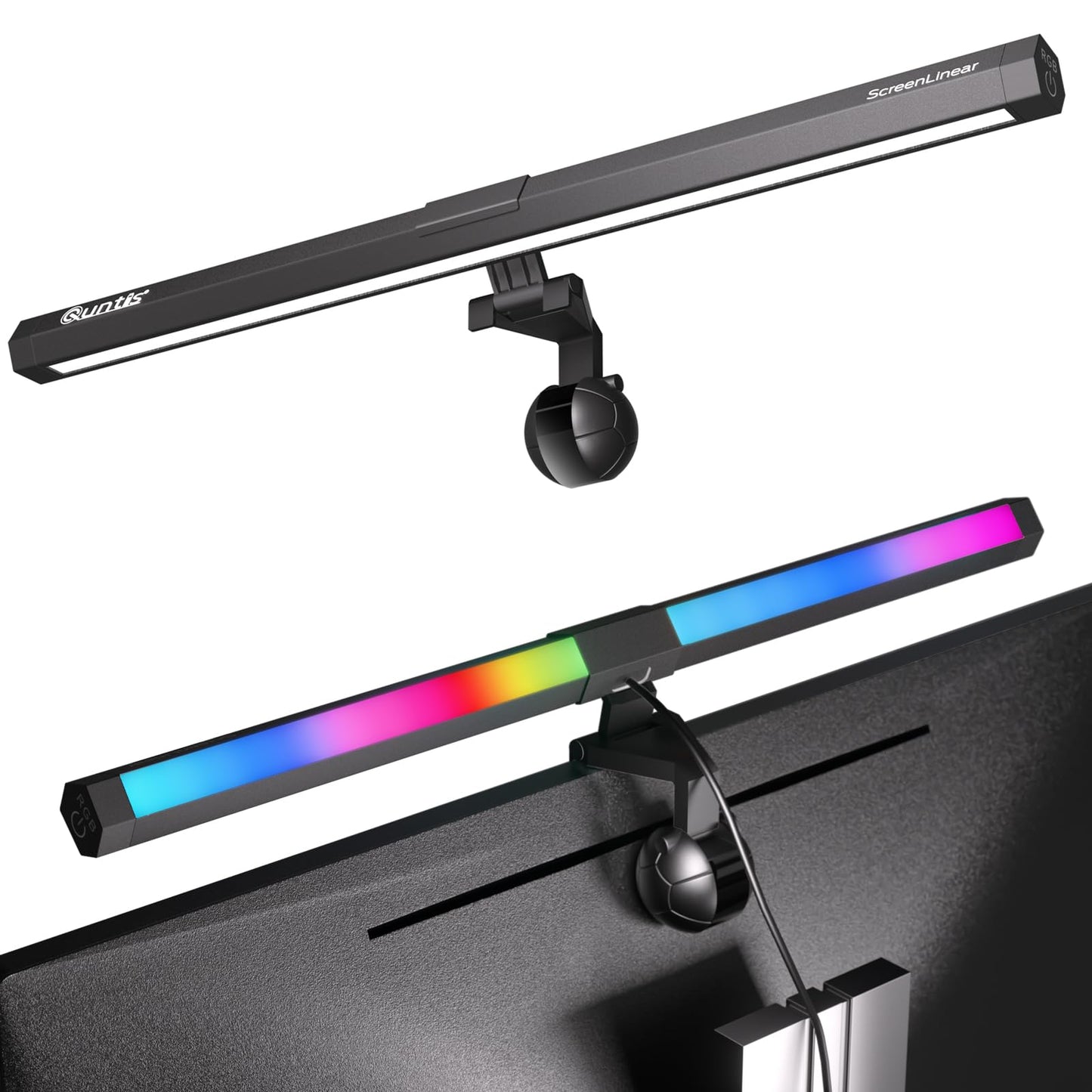 Quntis Monitor Light Bar 15.7'', Screen Light Bar for Eye Caring, LED Gaming Lamp with Touch Control, Dimmable No Screen Glare Computer Desk Lamp, e-Reading Lamp for Task Home Office