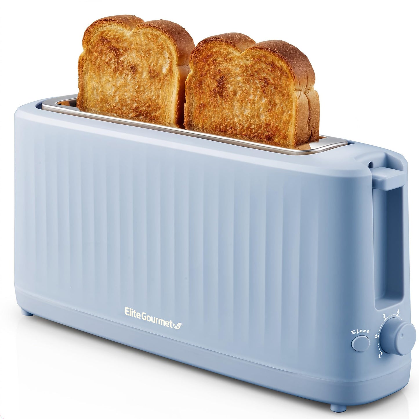 Elite Gourmet ECT2517OX SLIMTOAST™ 2-Slice, Long Slot Toaster, Cool-touch Body, 6 Toast Settings & Cancel Function, Extra Wide 1.5” Slot Easily Fits Bread, English Muffin, Bagel & Waffles, Ocean Blue