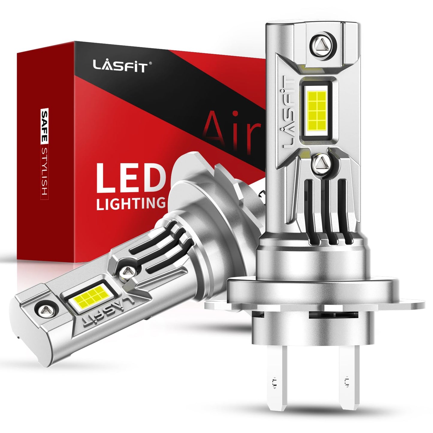 LASFIT 2026 𝐖𝐢𝐫𝐞𝐥𝐞𝐬𝐬 H7 LED Headlight Bulb, Real 60W 8X Brighter Halogen 1:1 No Adapter Replace, 500M Sight 6000K Xenon White, Canbus For Automotive Front/High/Low Beam Car light,Plug and Play