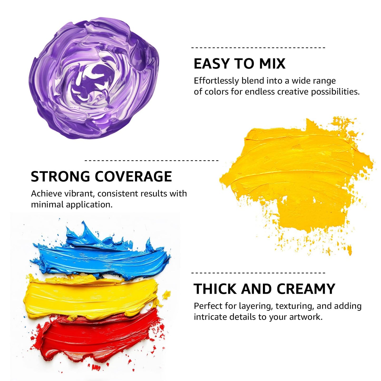 ABEIER Large Bulk Acrylic Paint Set, 20 Colors x 250 ml/8.45 oz Bottles, Matte Finish, Rich Pigments, Non-Toxic, Large Acrylic Paint for Classroom, Canvas, Crafts, Wood, Rock & Ceramic