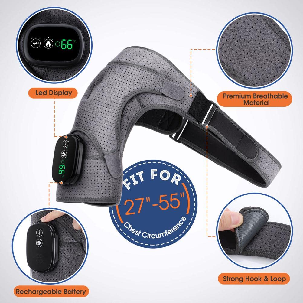 Massager Heating Shoulder, Diving Fabric, USB Charging, Adjustable, Comfortable Heat, Heating Shoulder Wrap, Help You Relax Your Muscles