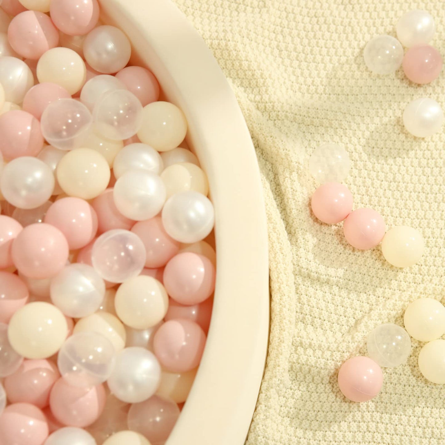 Ball Pit Balls for Toddlers 2.4 in, 100 Balls BPA Free Phthalate Free Non-Toxic Play Plastic Balls for Baby Kids Party Tent Party, Pink Pearl White