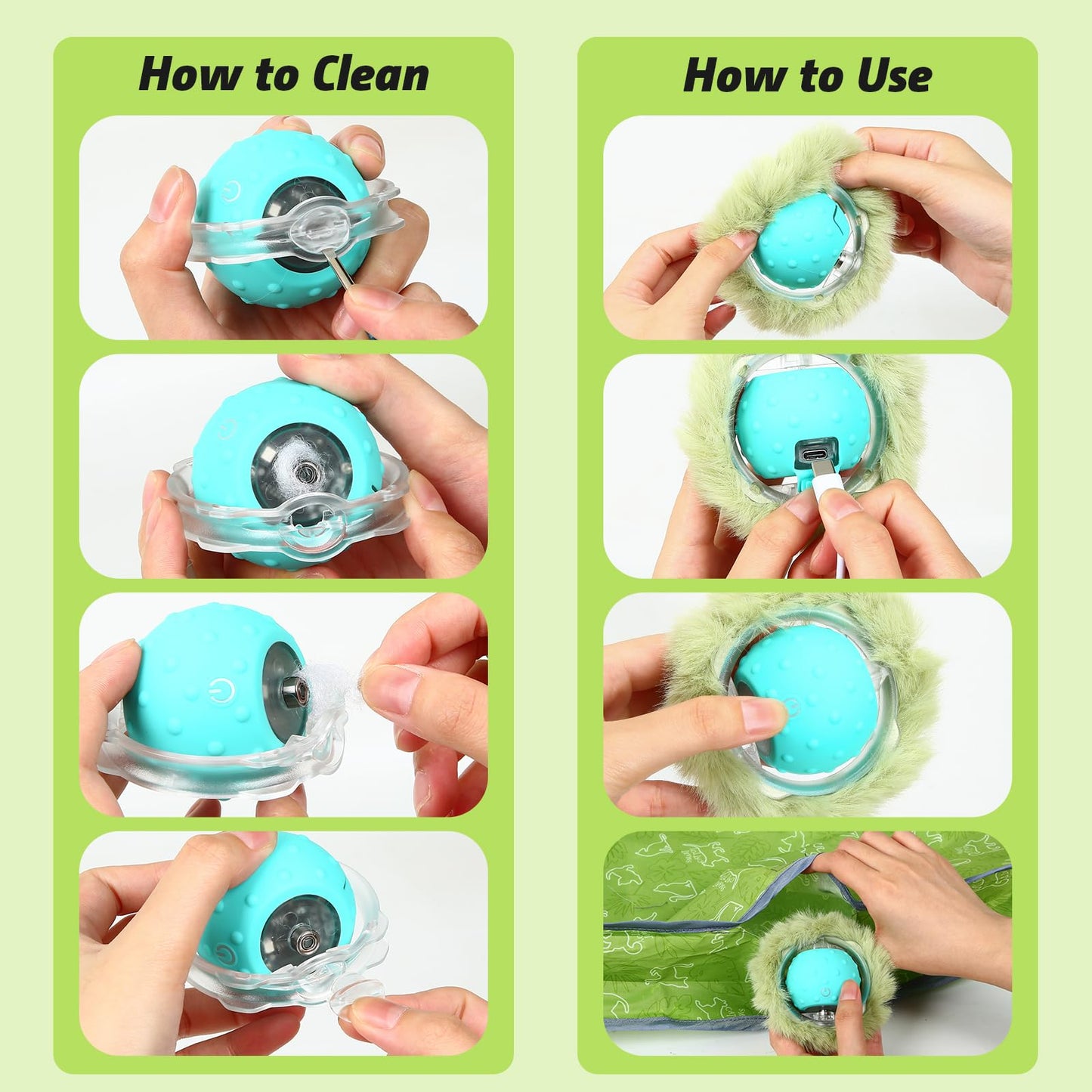 FUGODIWI Interactive Cat Toy for Indoor Cats - Automatic Rolling Cat Ball with Motion Activated Chirping & Light,Hide and Seek Mouse Game,Stimulates Hunting Instincts,Fun Kitten Enrichment Toy