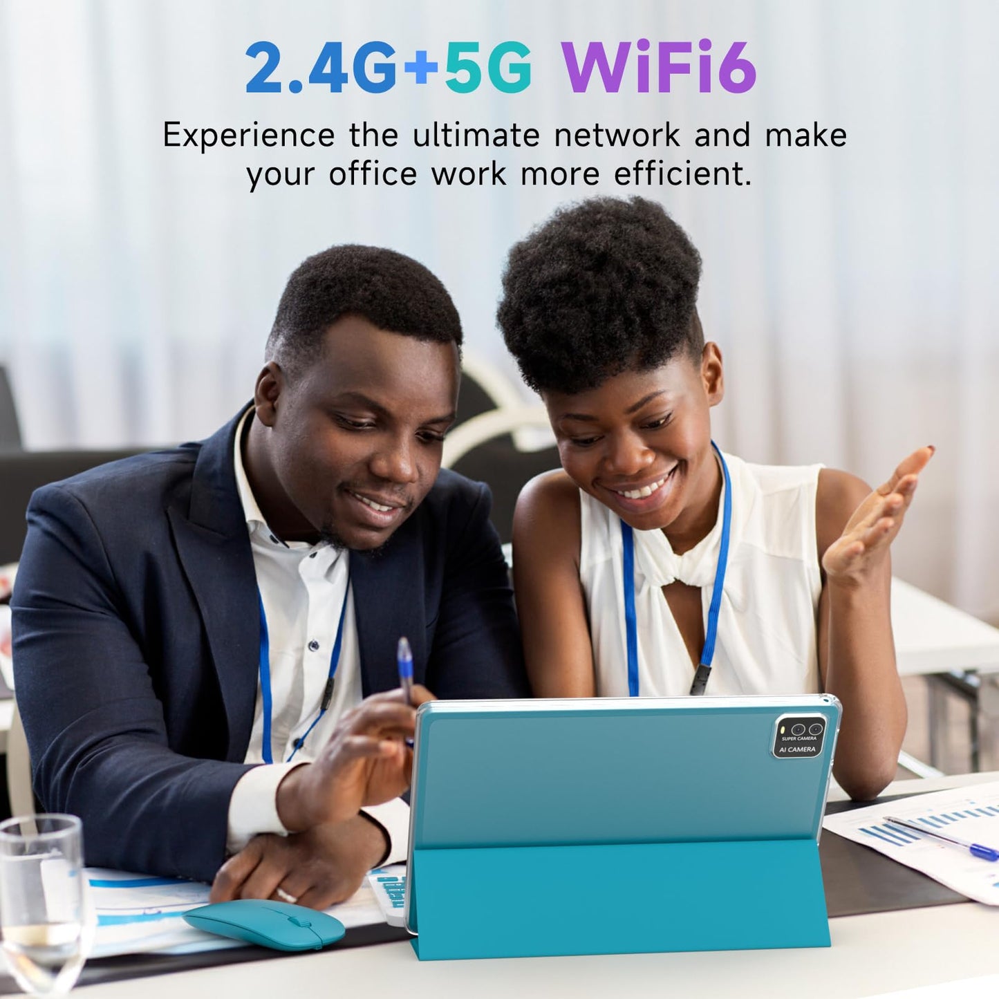 Android 15 Tablet, 10 Inch 18GB RAM+128GB ROM/ 2TB Expandable Tablet PC, Quad-core 2.0GHz Processor, 1280*800 10" HD Touch Screen, 2.4G/5G WiFi 6 BT 5.0, 2 in 1 Tablets with Keyboard Case Mouse Stylus