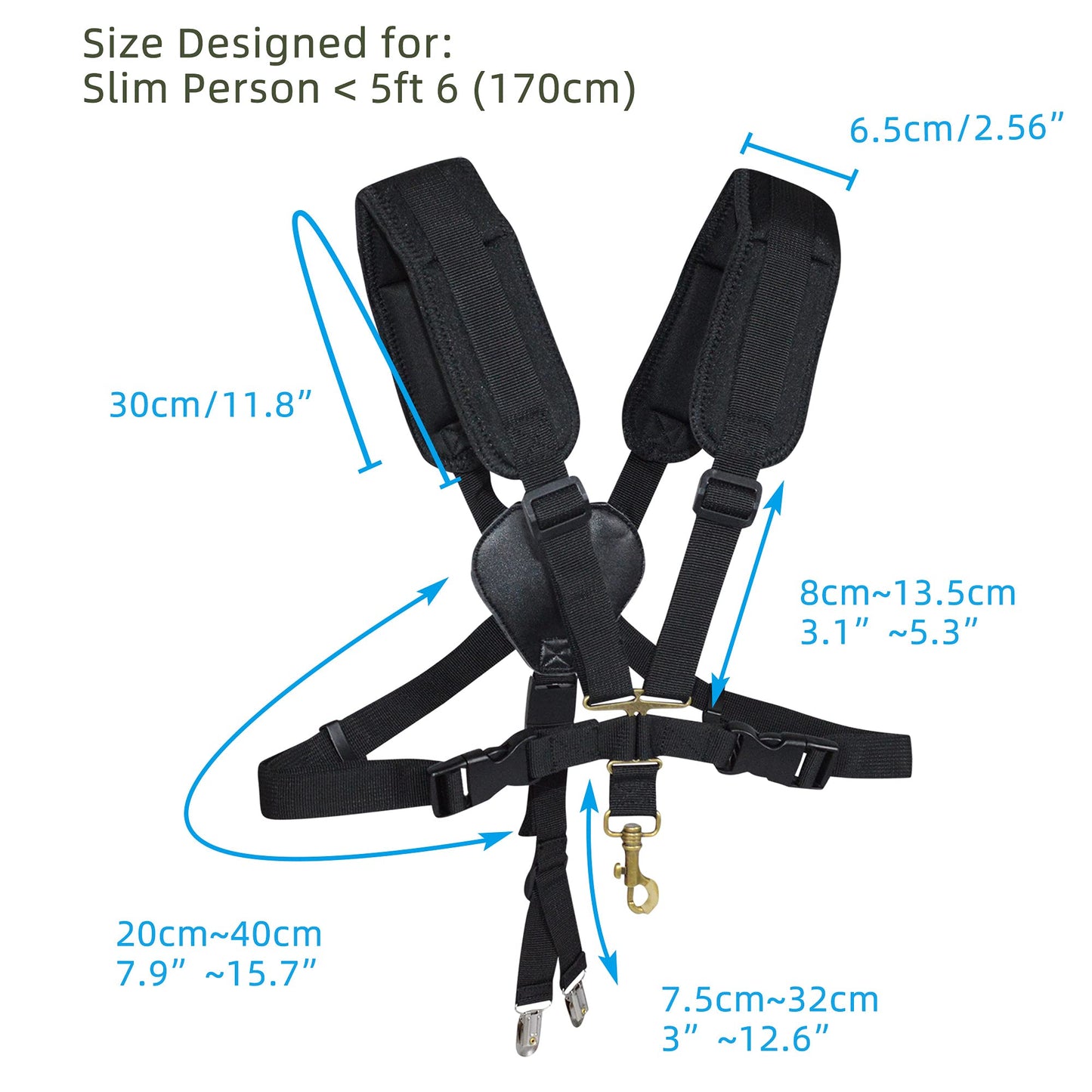 adorence Saxophone Harness Strap, Padded Saxophone Shoulder Strap/Sax Chest Strap - Baritone, Tenor, Alto and Bari Sax Strap for Kid Junior Beginner, Small
