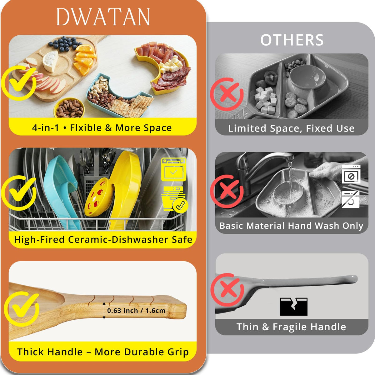 DWATAN Pickleball Paddle Snack Tray Set, Ceramic Serving Plate with Charcuterie Cutting Board, Unique Valentine's Day Pickleball Gifts for Women and Men