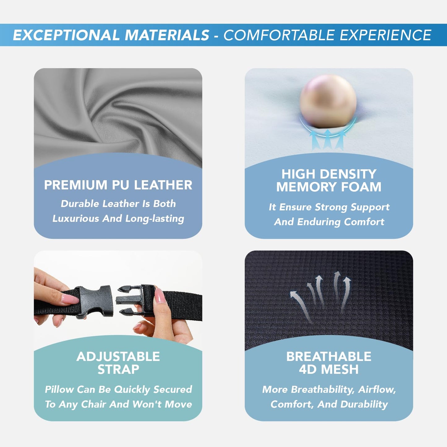 Lumbar Support Pillow: Memory Foam Lumbar Pillow for Lower Back Pain Relief - Car Back Cushion for Driving - Lumbar Support for Car-Office Chair, Wheelchair - Dark Grey