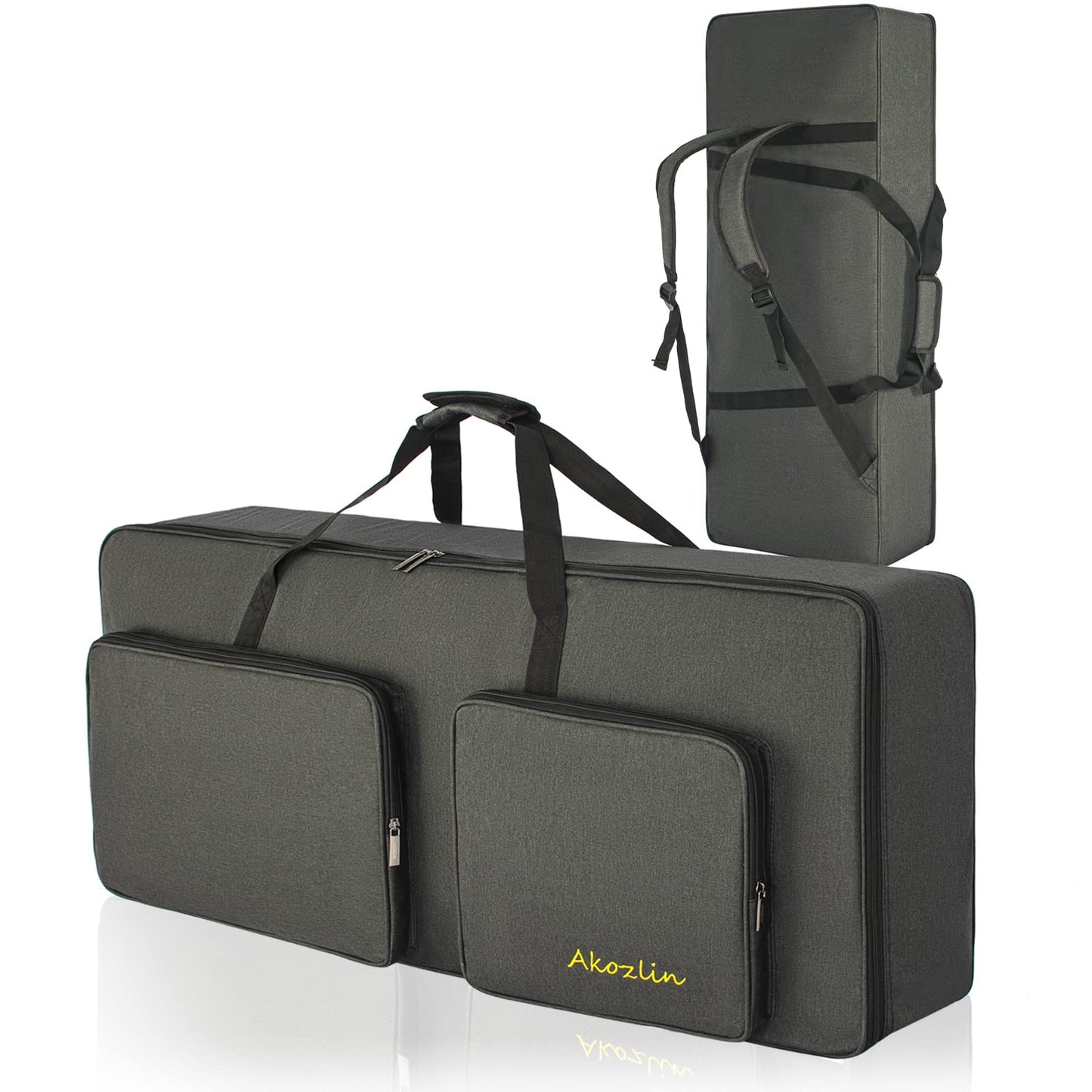 AKOZLIN 61 Key Keyboard Bag Portable Durable Electric Piano Padded Case Gig Bag Universal Waterproof Oxford Thicken Gig Bag with 10mm Pearl Padded 42.1"x17.7"x6.6"