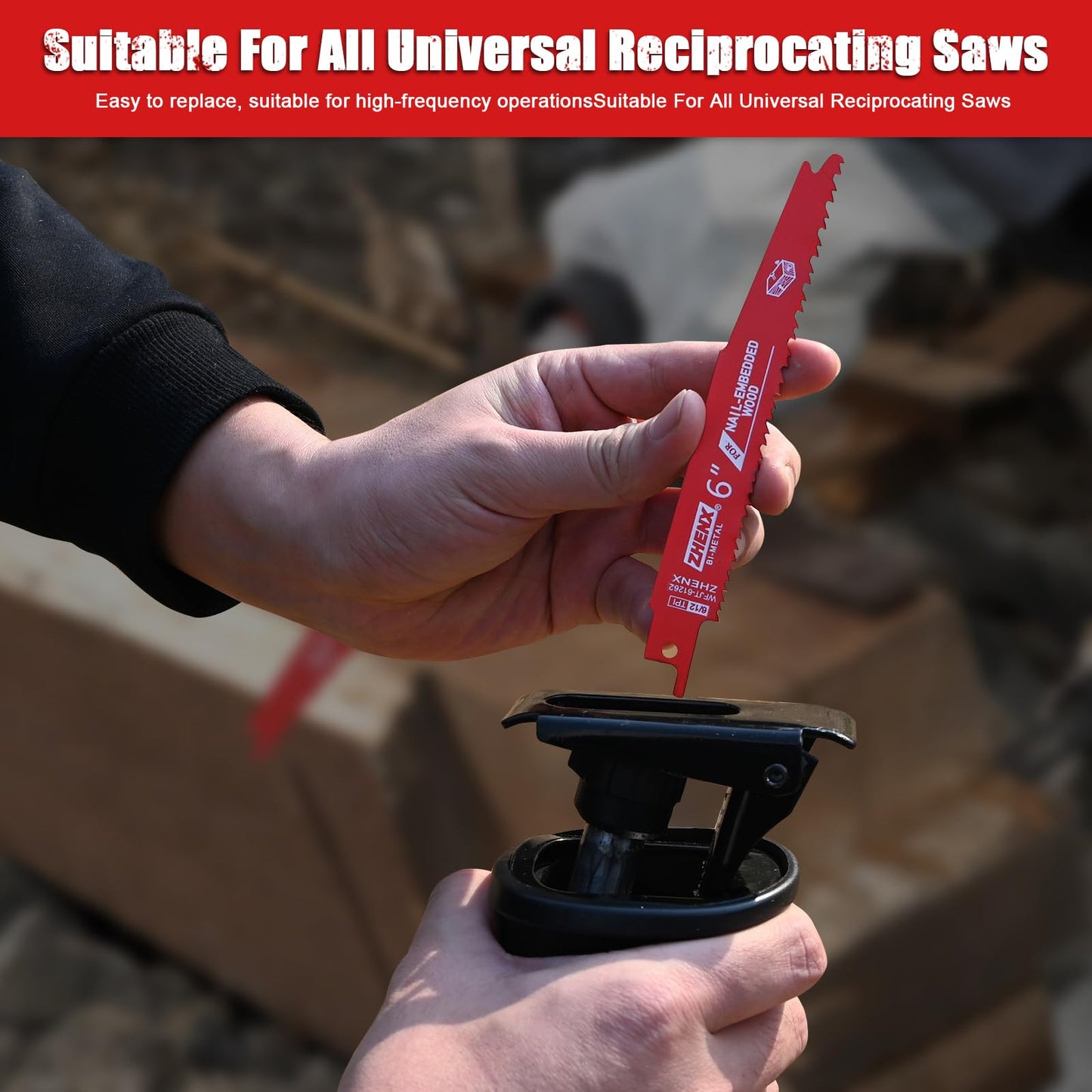 Bi-Metal Reciprocating Saw Blades for Nail-Embedded Wood,25 Pack 6/12tpi 6 Inch Saw Blade Wood with Nails Cutting, Organizer Case Included