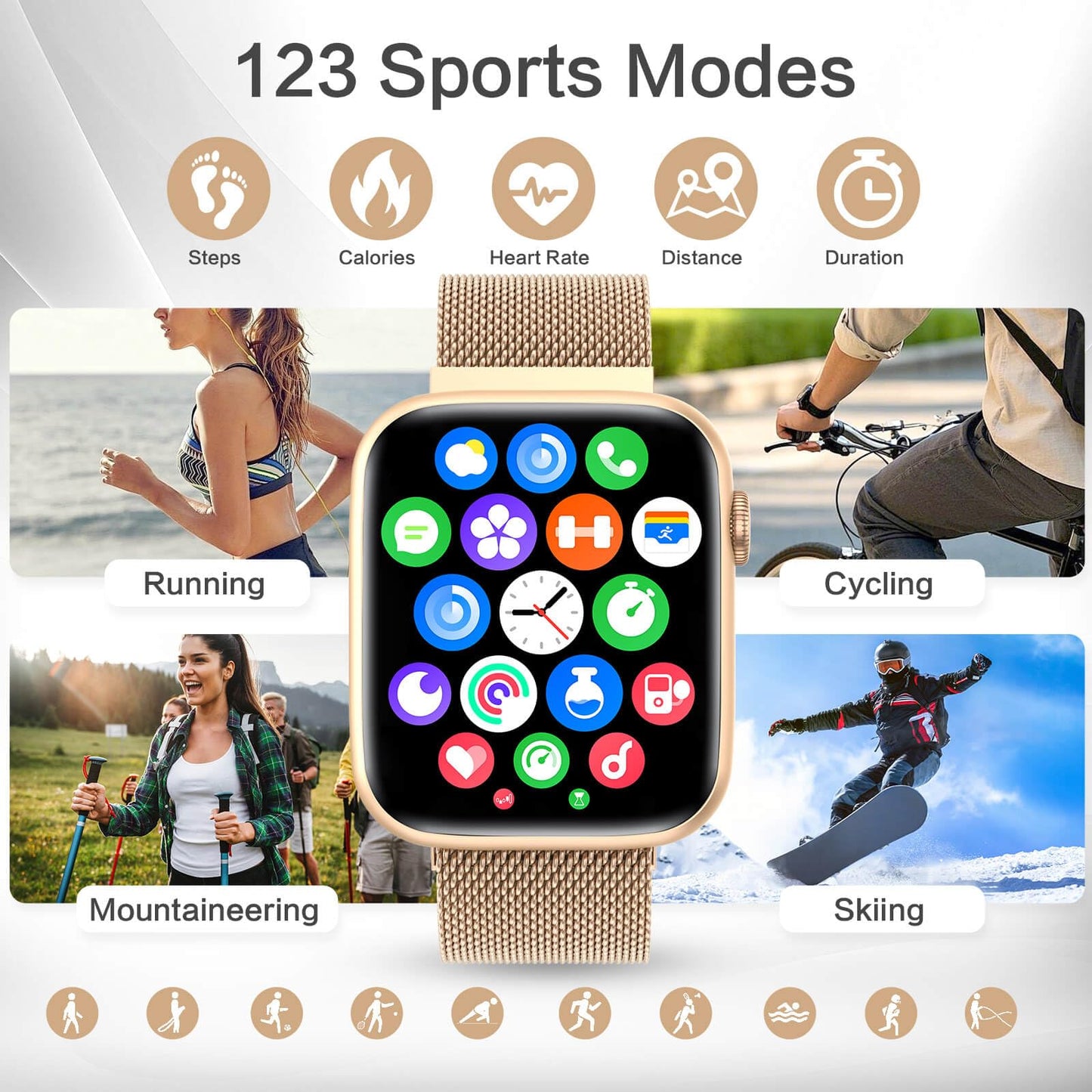 2025 Smart Watch for Women, 1.9" AMOLED DA GPT AI Voice Smartwatch with Bluetooth Call, 24/7 Heart Rate Stress Sleep Monitor,123 Sports Modes, IP68 Waterproof Fitness Tracker for Android iOS