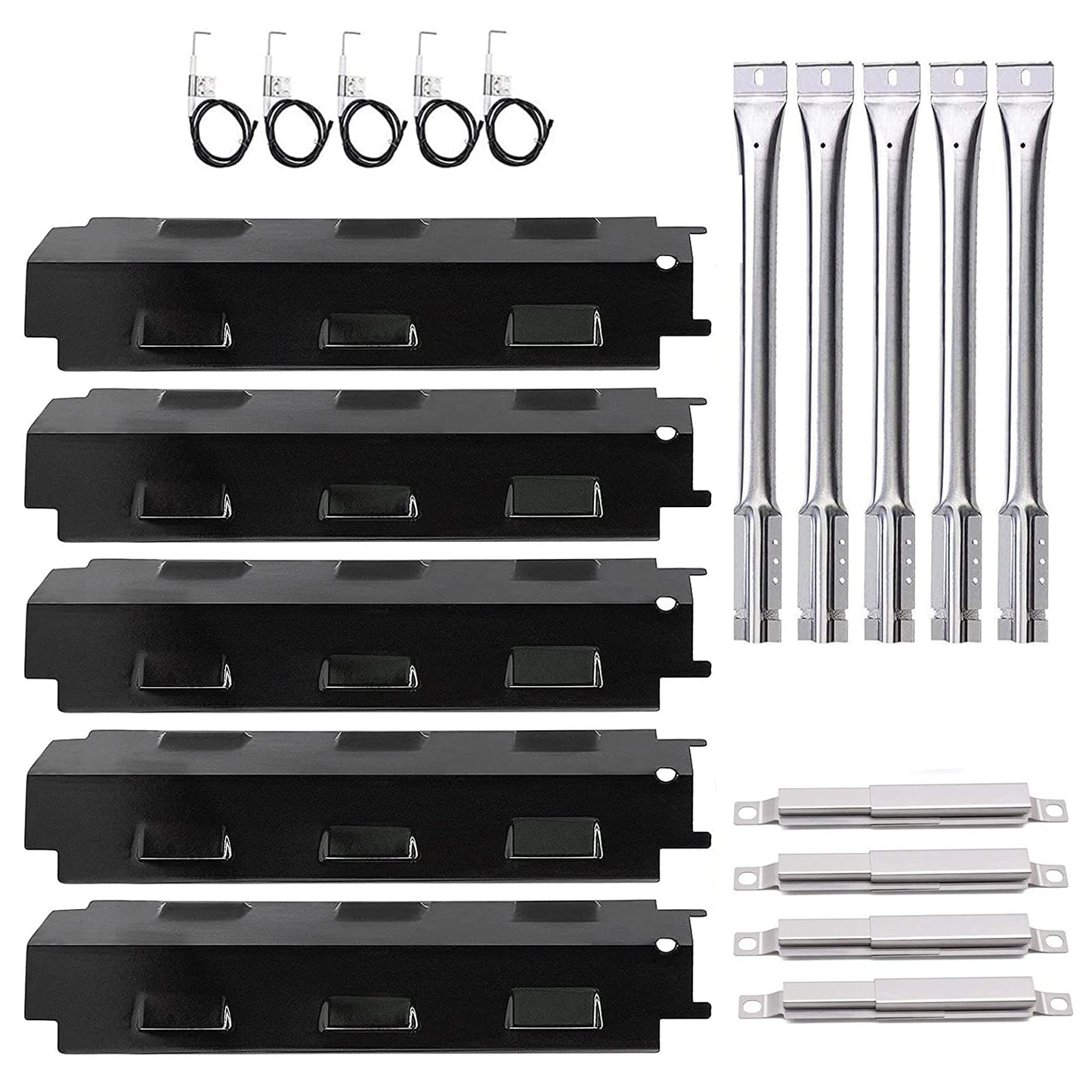 Hiorucet Barbecue Replacement Parts for Charbroil 463230515, 463230512, 463230513, 463230514, 463239915, 463230511 Grill Models. BBQ Heat Shields, Burner Tubes, Crossover Tubes and Ignitors Kit.