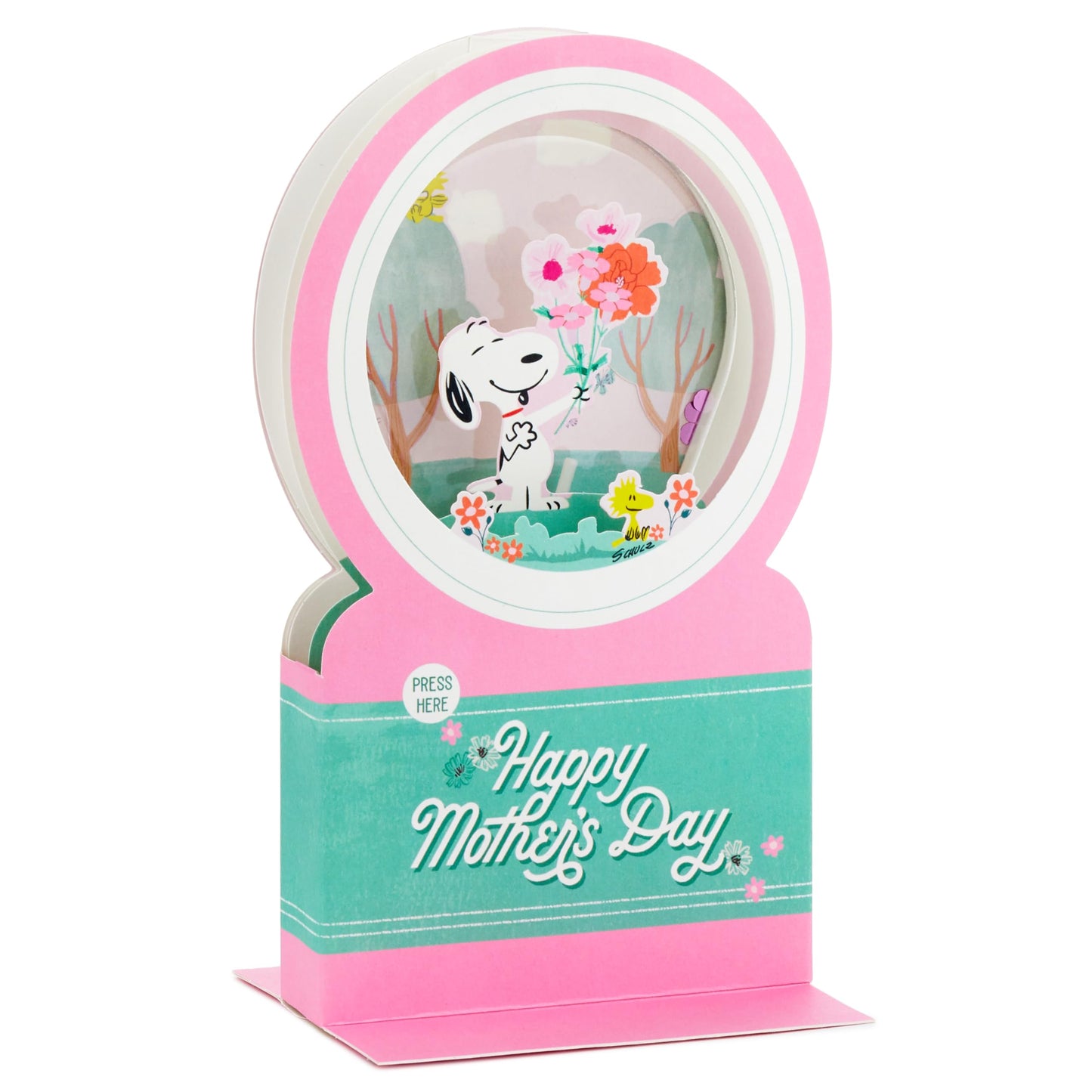Hallmark Paper Wonder Peanuts Musical Pop Up Mothers Day Card (Snoopy Snow Globe, Plays Instrumental Music)
