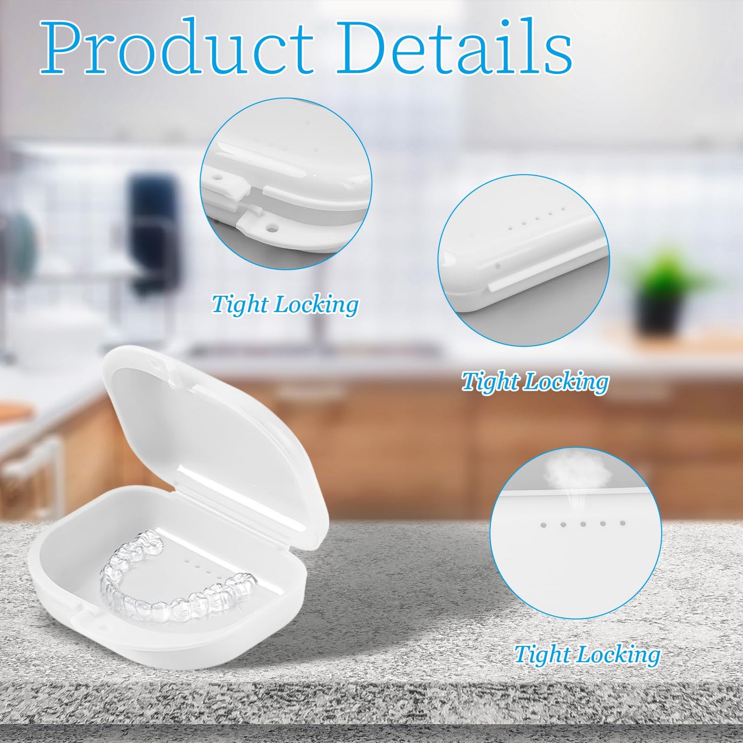 64 Pcs Dental Retainer Case with Vent Holes Mouth Guard Case Aligner & Night Guard Holder False Teeth Storage Container for Travel Office Household, 9 Colors (Classic Color)