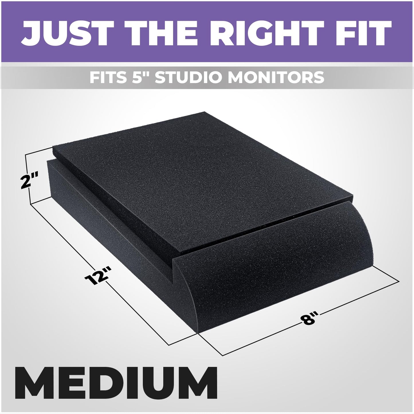 Liquid Stands Studio Monitor Sound Isolation Pads for Speakers 5" High-Density Speaker Foam Pads That Prevents Vibrations Angled Speaker Riser - Acoustic Speakers Isolation Pad for Floor, Desktop