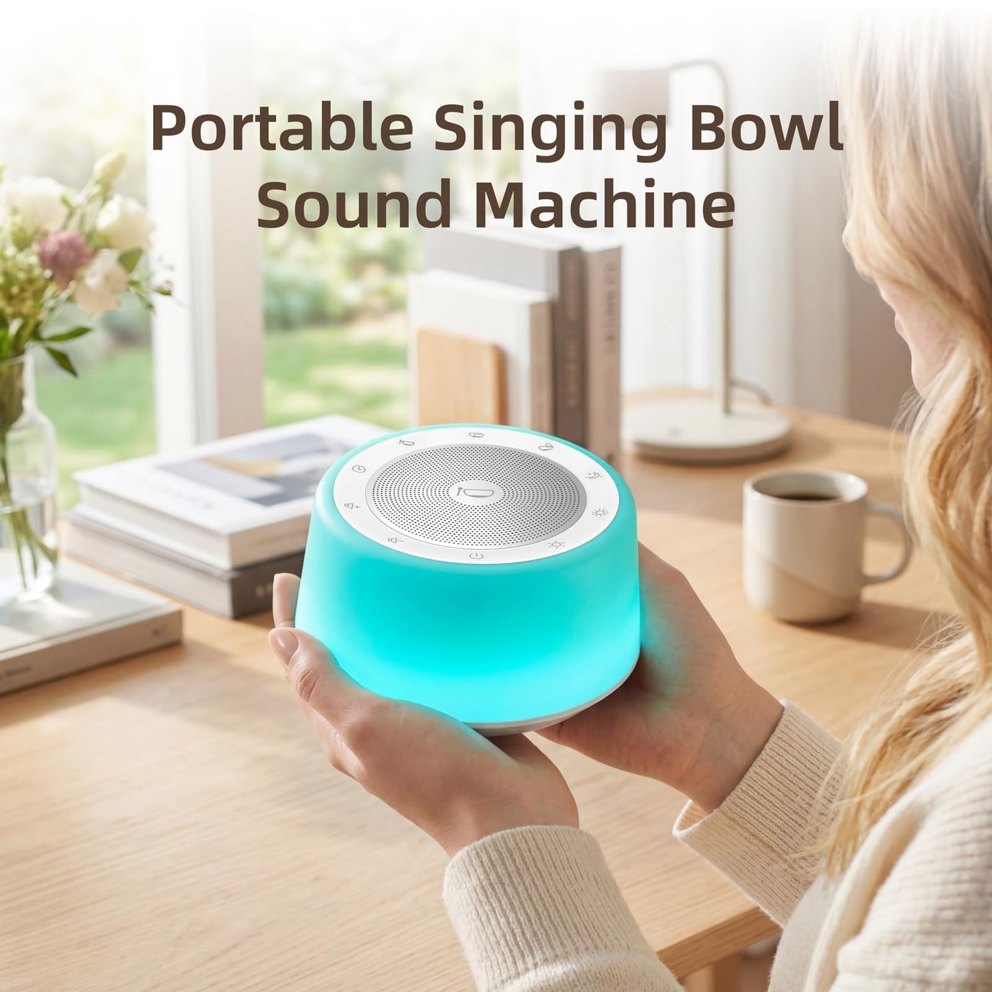 Tibetan Singing Bowls Machine - 11 Sound Bowls for Yoga, Meditation, Mindfulness, Healing, Chakra Healing and Stress Relief, Timer and Memory Features, Plug in