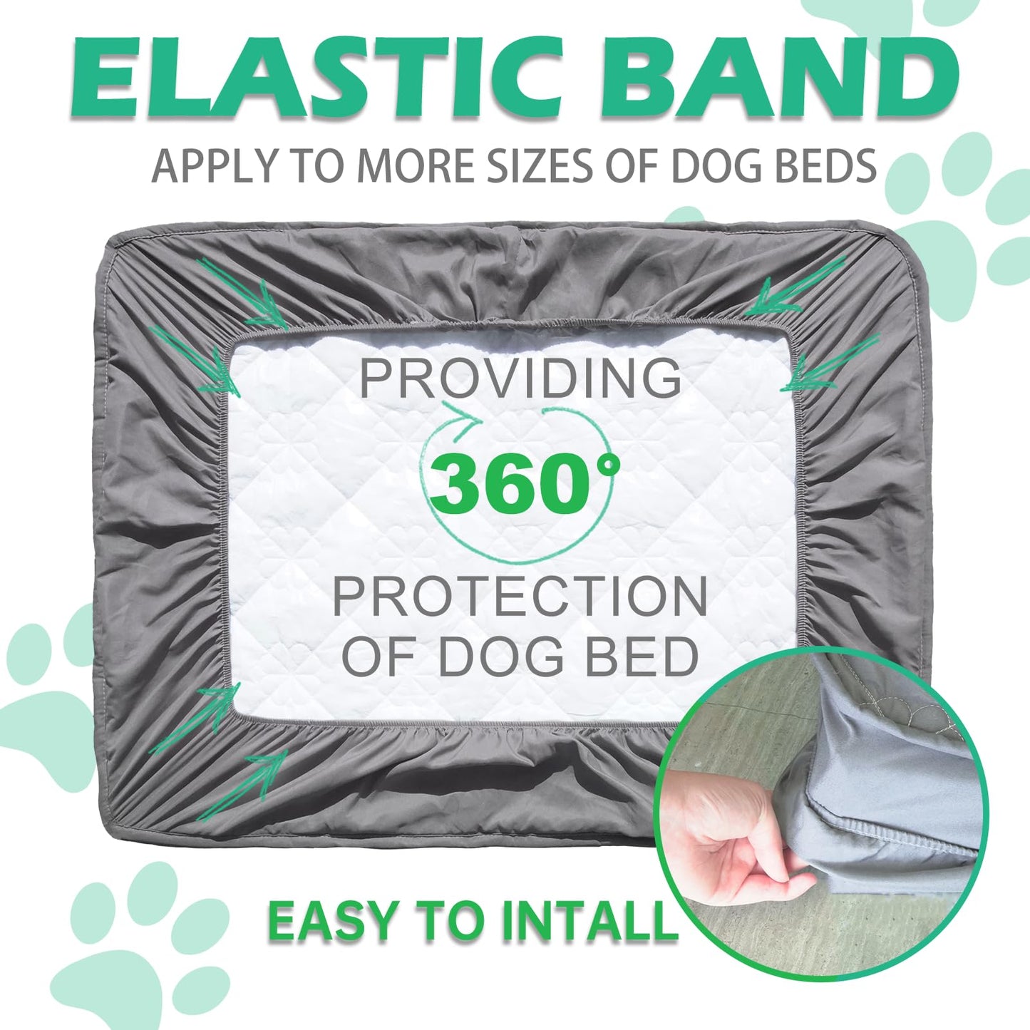 Greatbond Dog Bed Covers Replacement Washable, Waterproof Dog Bed Liner, 2 Pack 35" x 44" Ultra Soft Noiseless Removable Bed Sheets for Pets, Cover Only ﻿