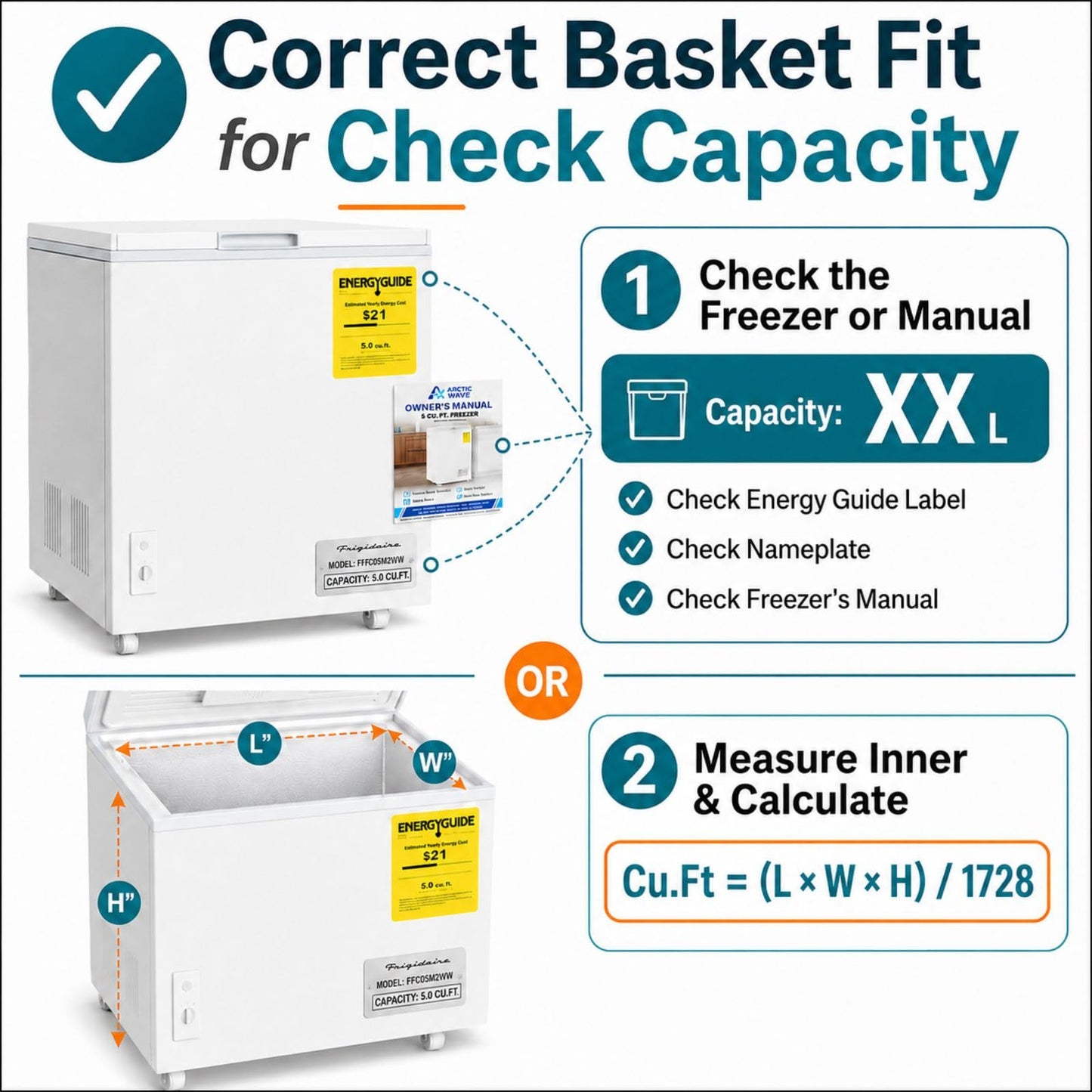 iSPECLE Chest Freezer Organizer - 8 Pack Stackable Freezer Organizer for 5 to 7 Cu.Ft Deep Freezer, Sort Frozen Foods Wire Baskets with Handles Easily Get Food and Add Storage Space, White