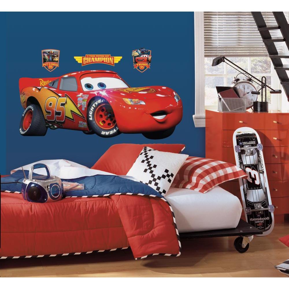 RoomMates RMK1518GM Disney Pixar Cars Lightning McQueen Peel and Stick Giant Wall Decal