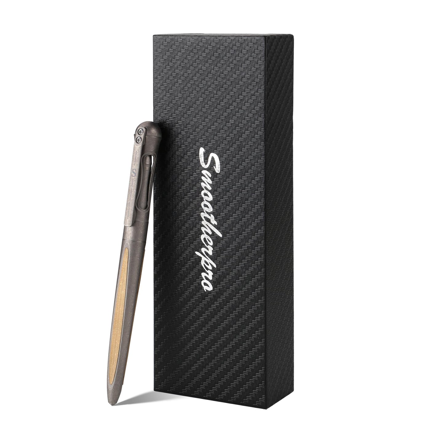 SMOOTHERPRO Titanium Ballpoint Pen Compatible with Parker Refill for EDC Men Women Business Signature Writing Journaling Gift Color Stone Wash Gray(TA02)
