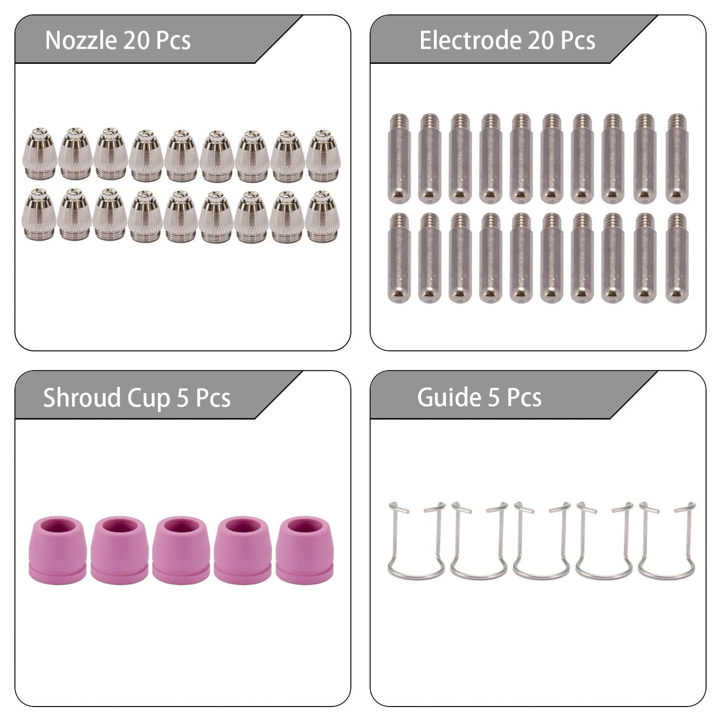 KERUE SG-55 AG-60 WSD-60 .045" Plasma Cutter Cutting Torch Tip Nozzles Consumables Kit 50pk