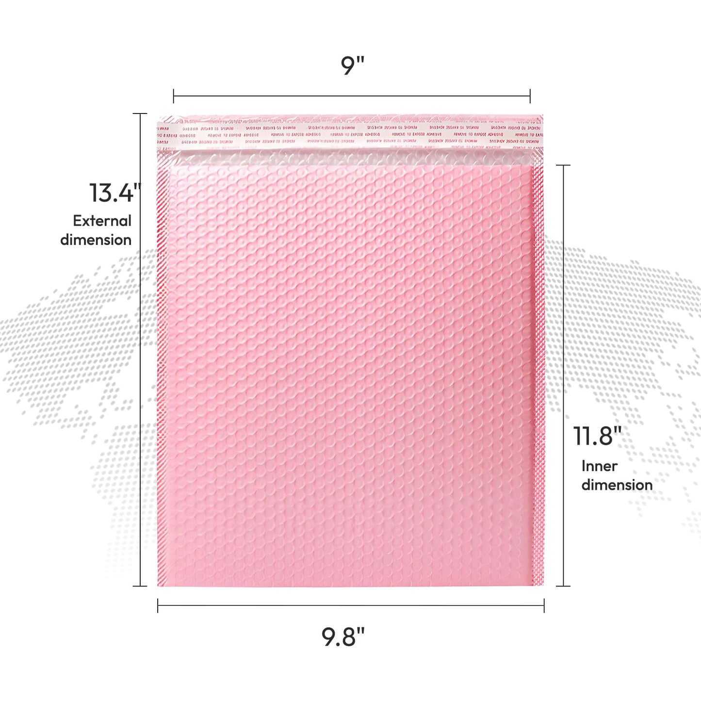 Bubble Mailers Waterproof 9 x 12 inches 50pcs Shipping Envelopes Multicolors Padded Envelopes Self Seal Adhesive (Pink_9''x12'')
