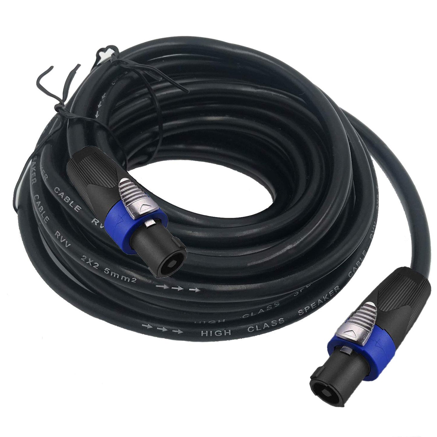 2 Pack 15ft Pro Speakon to Speakon Cable, Pair 12AWG Patch Cords, Professional Audio Cable Cord with NL4FC Connector