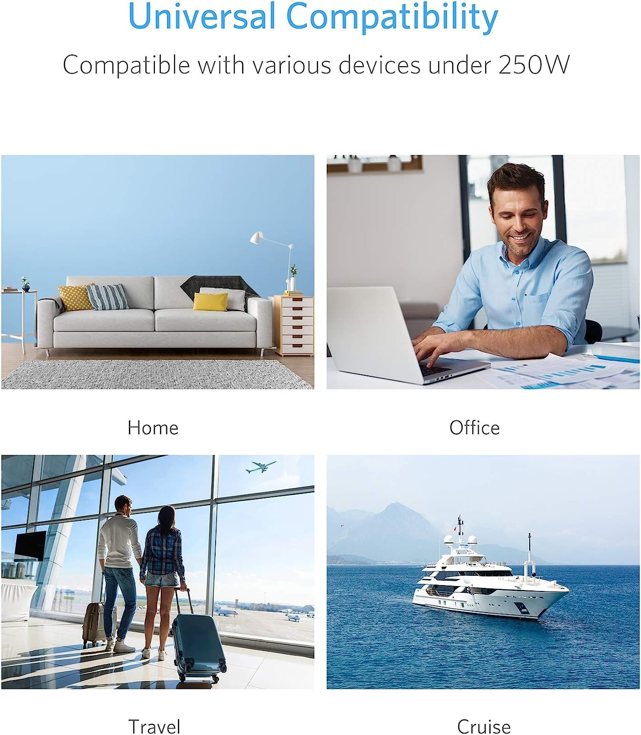 BESTEK 250W Power Converter International Step Down Voltage 220V to 110V Travel Converter with 3 AC Outlets 4 USB Including US/AU/EU/UK//India/South Africa Plug Adapter (White)